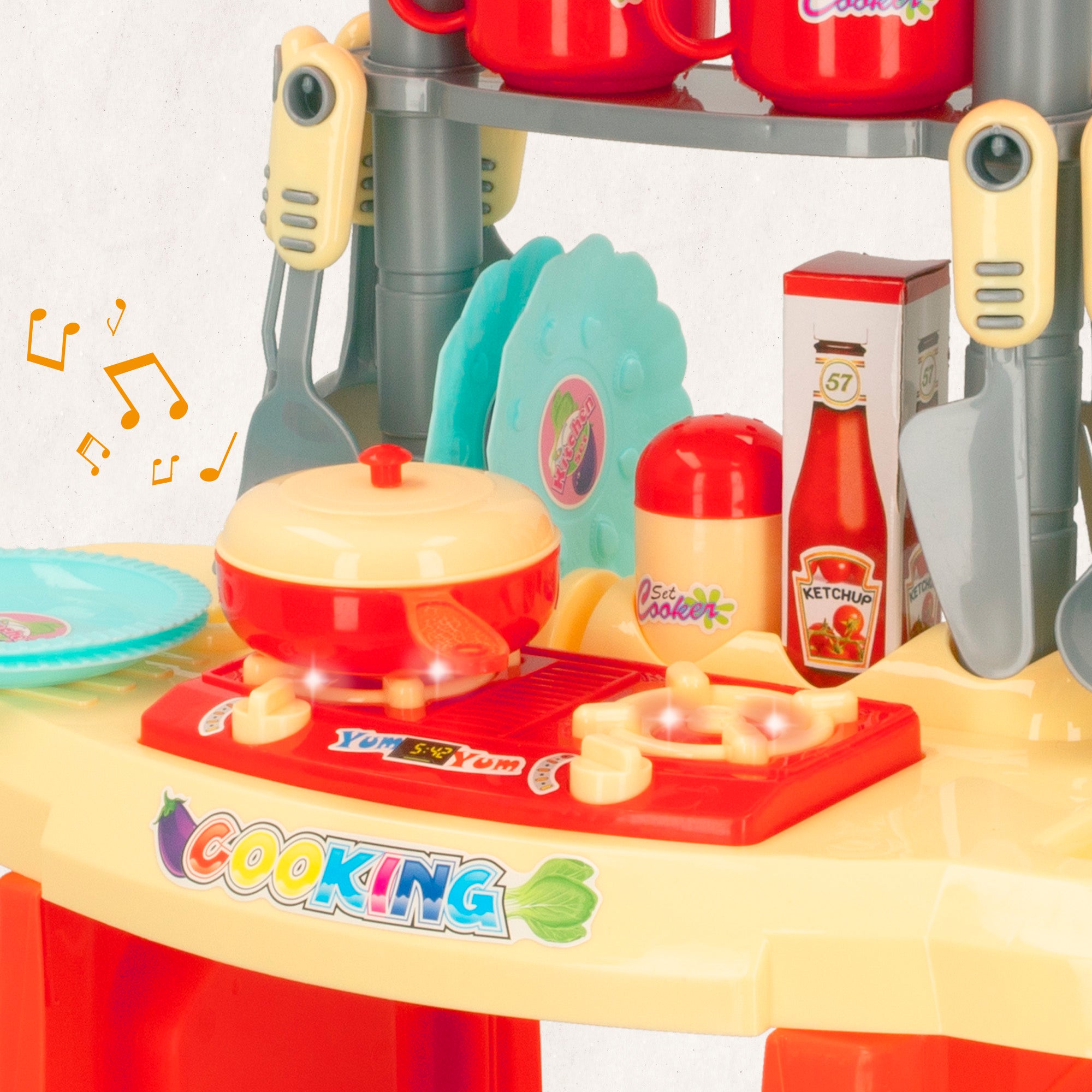 Mini cocinita eléctrica con luz y sonido y 20 accesorios My colors