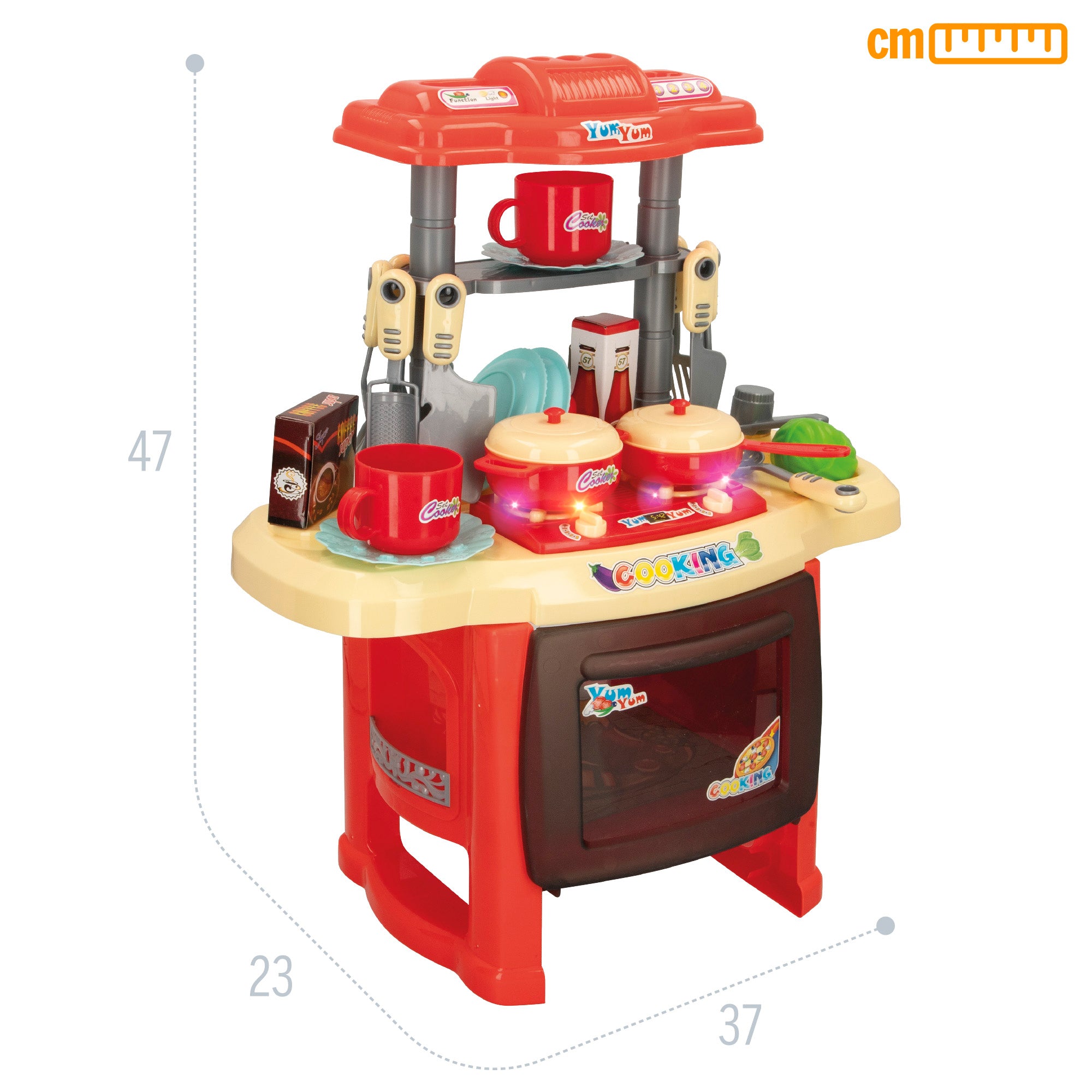 Mini cocinita eléctrica con luz y sonido y 20 accesorios My colors