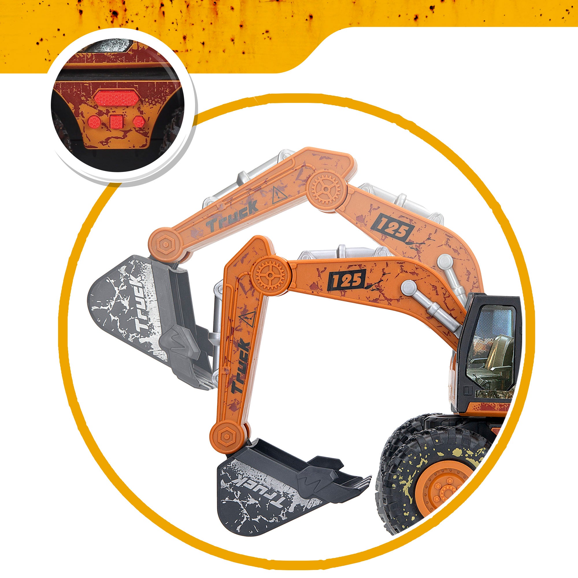 Excavadora juguete 26 cm con luz y sonido Speed & Go