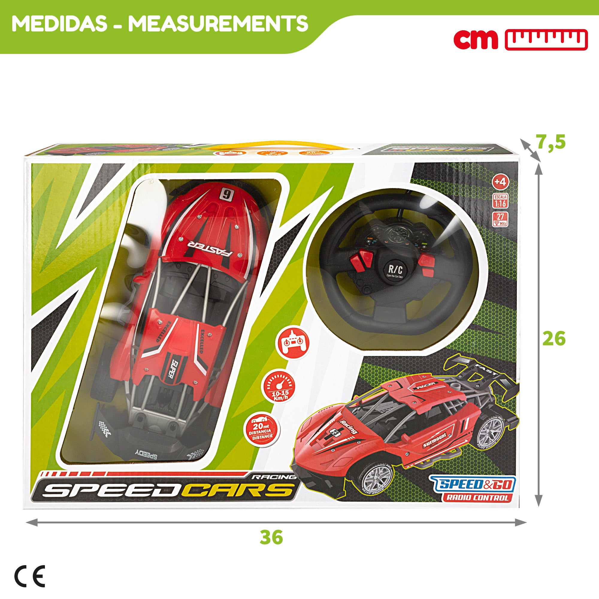 Carro de corrida telecomandado Speed&amp; Go à escala 1:12