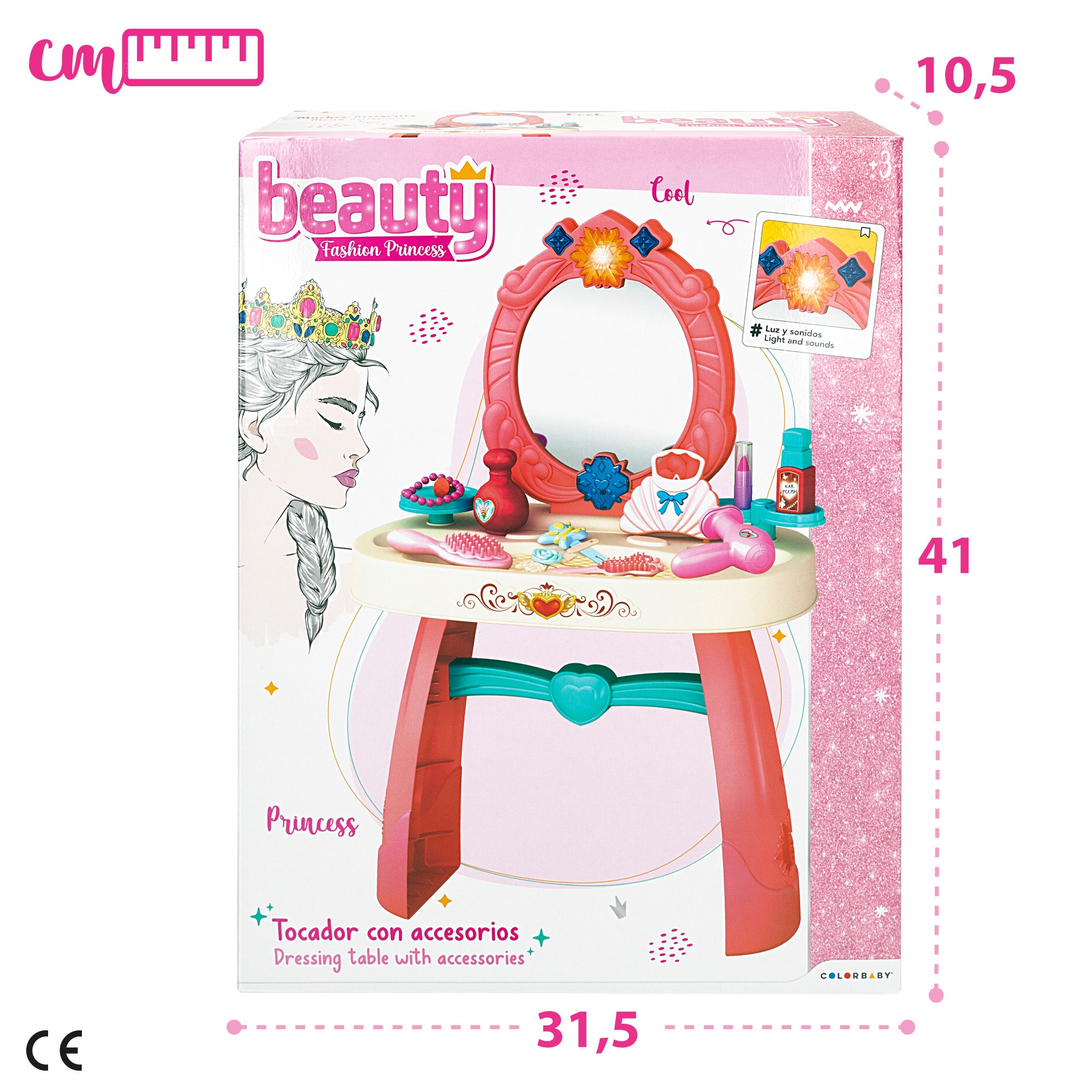 Tocador infantil con accesorios, luz y sonido Beauty Fashion Princess