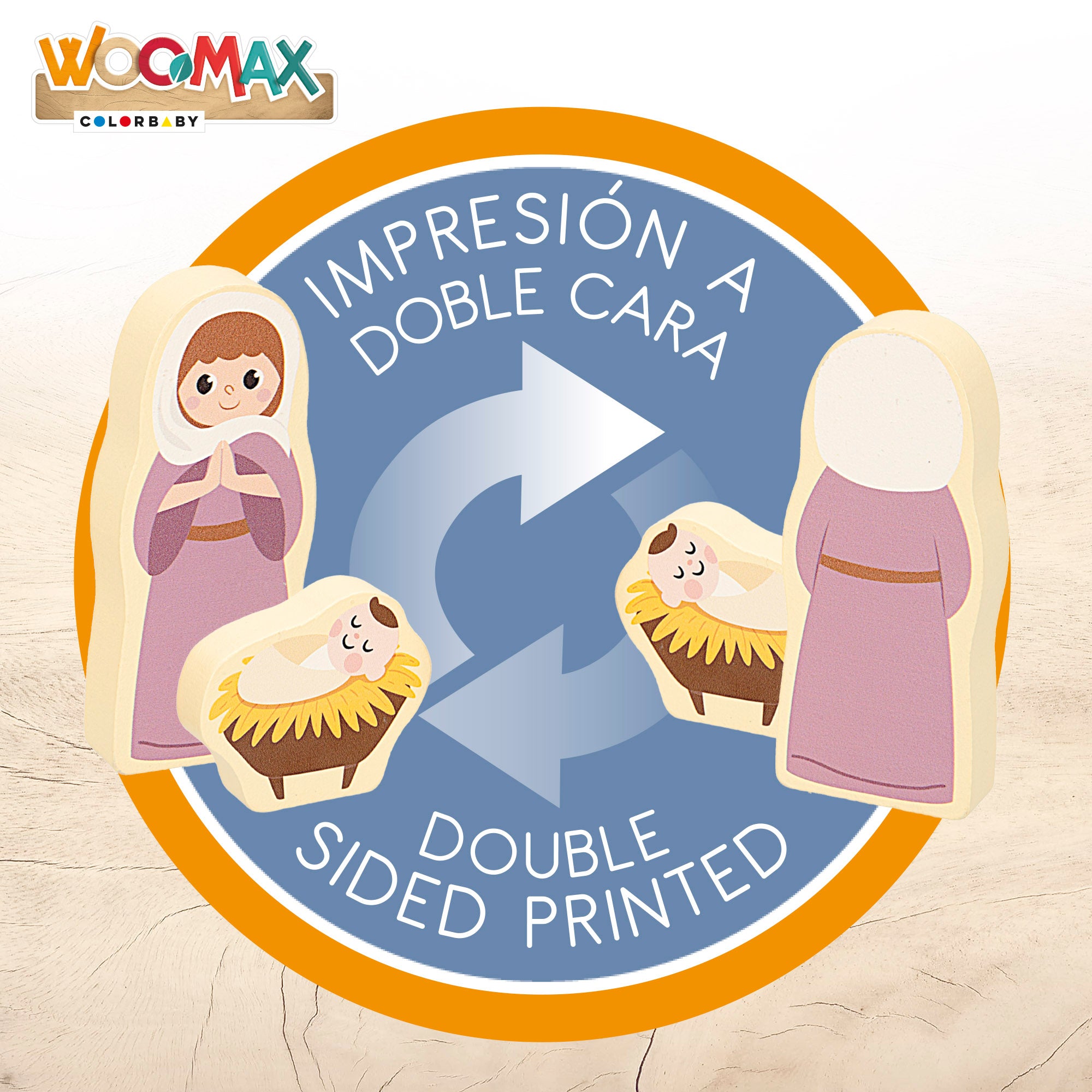 WOOMAX Belén de madera 15 piezas
