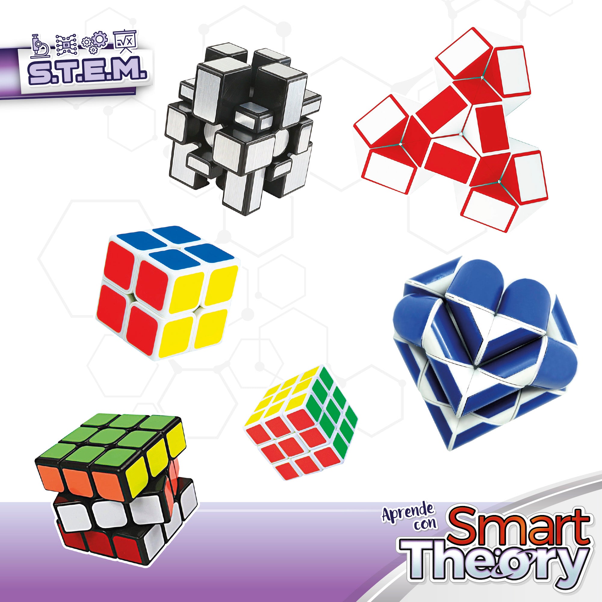 Set 6 cubos mágicos Smart Theory