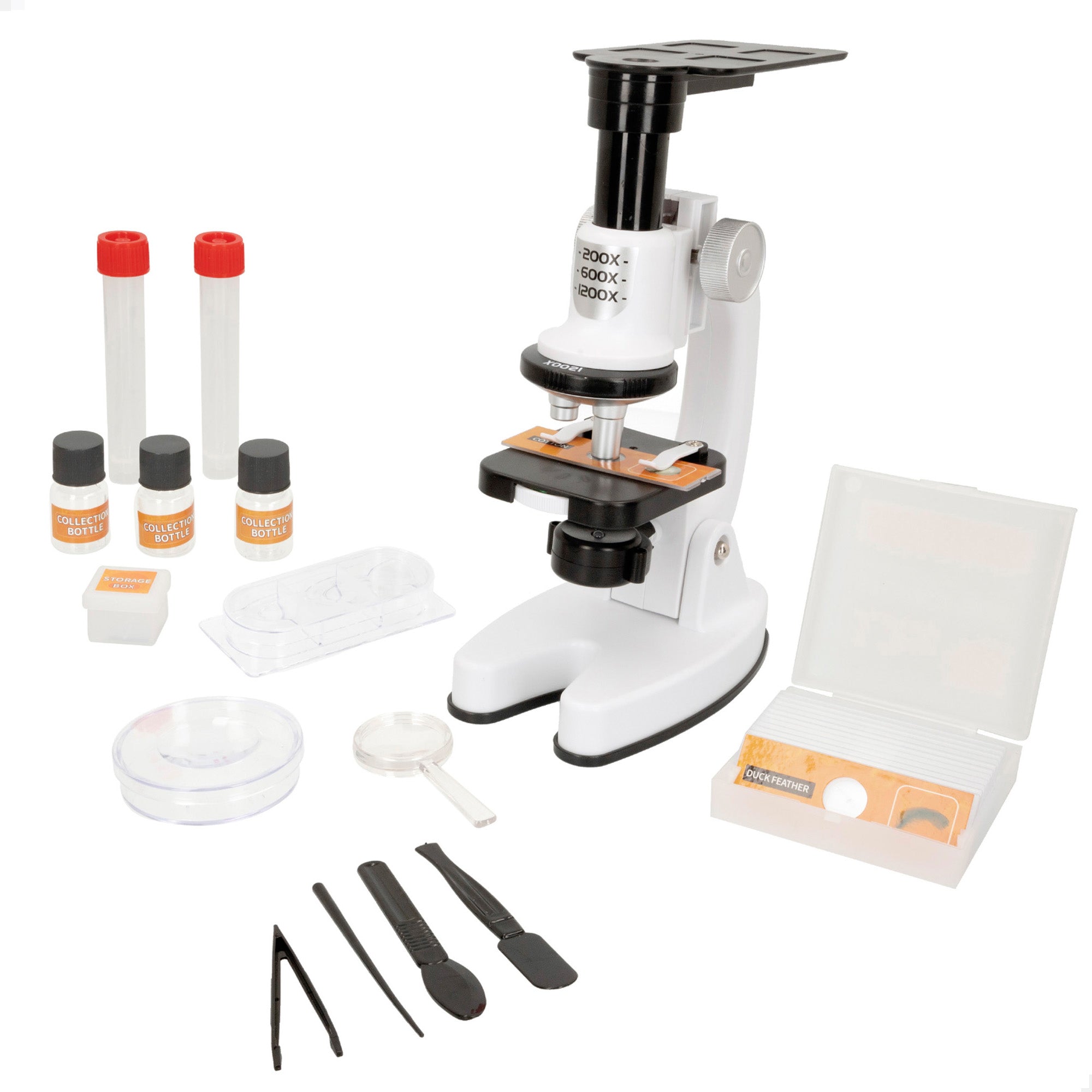 Set microscopio de juguete con luz LED y soporte para móvil Smart Theory
