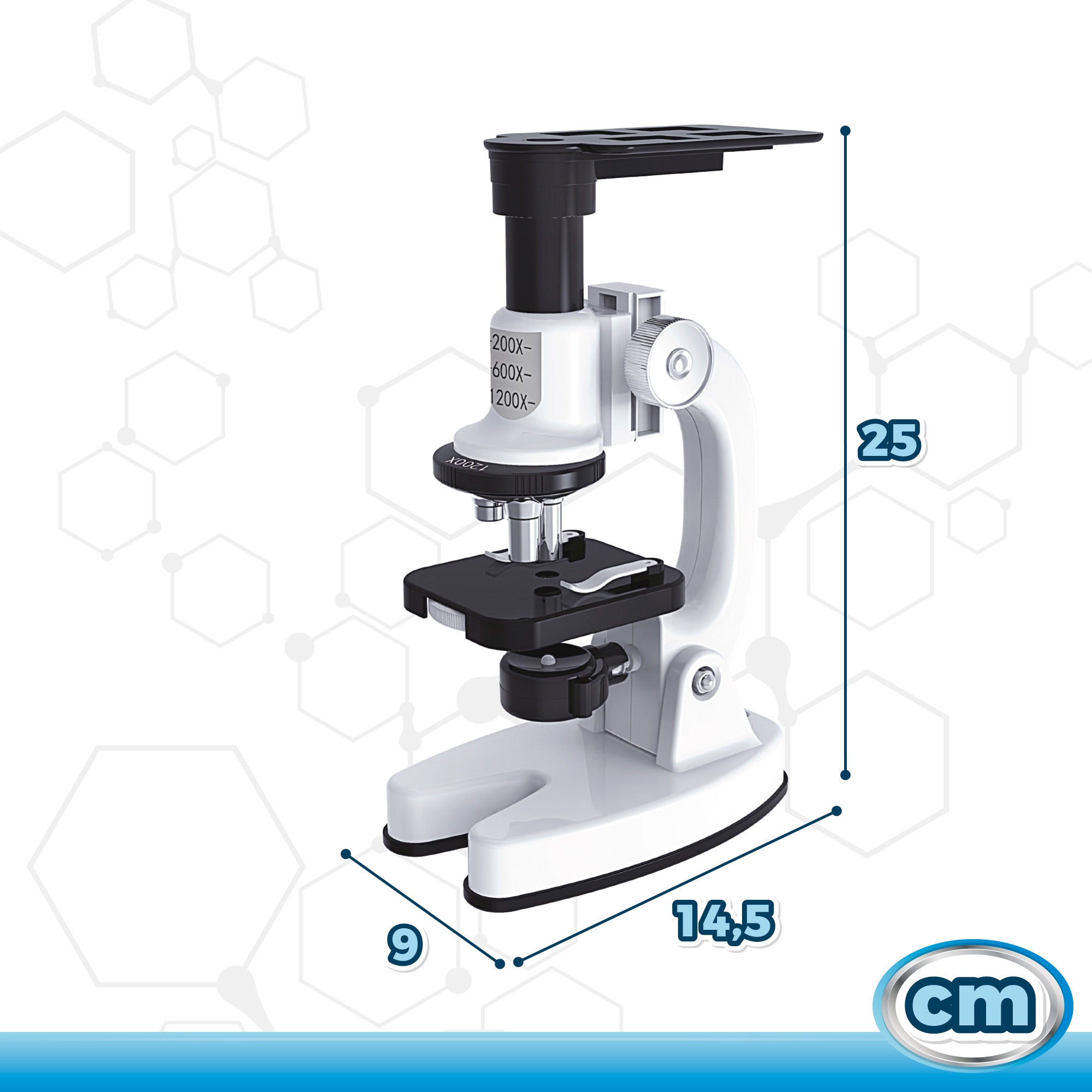 Set microscopio de juguete con luz LED y soporte para móvil Smart Theory
