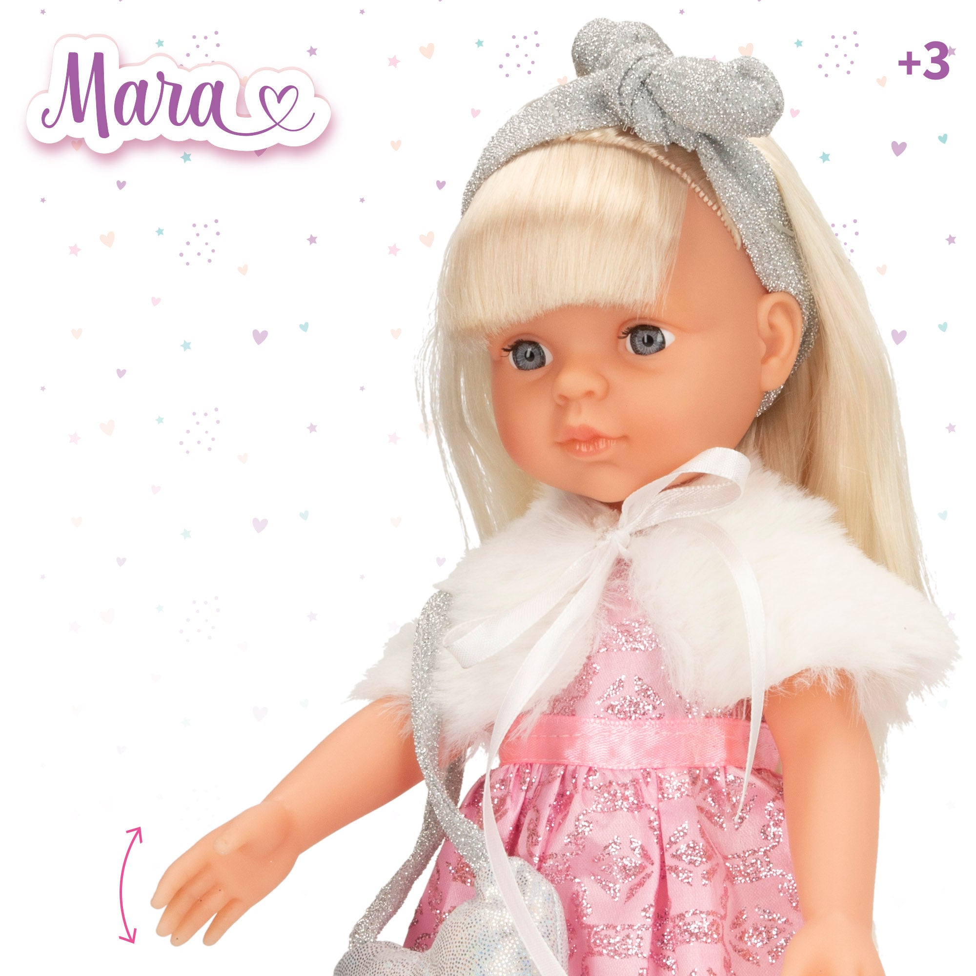 Muñeca 32 cm con peine y accesorios Mara