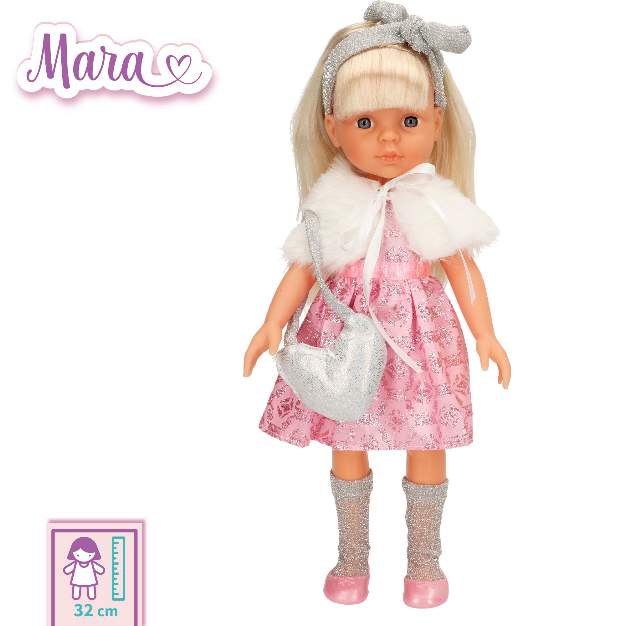 Muñeca 32 cm con peine y accesorios Mara