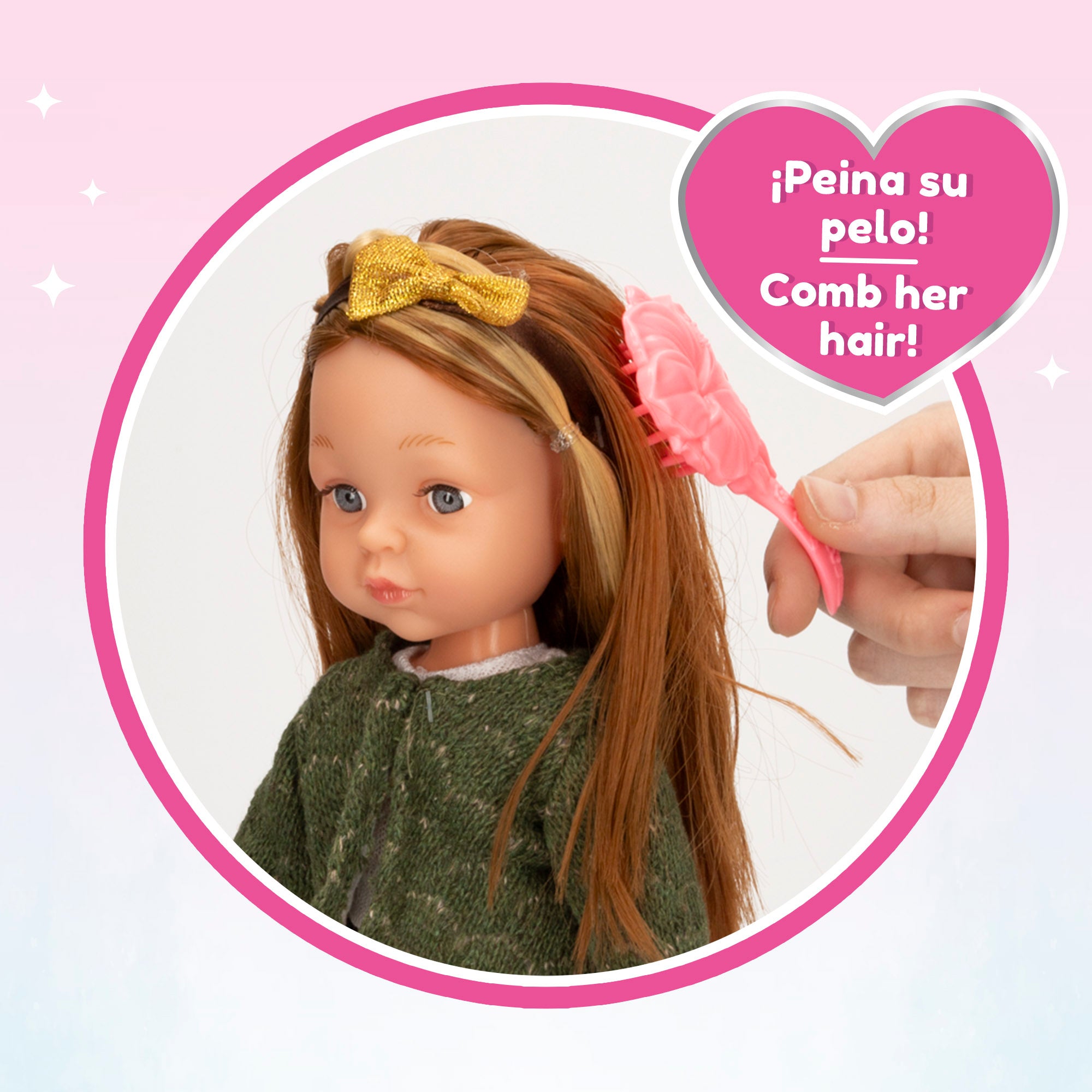Muñeca 32 cm con peine Mara