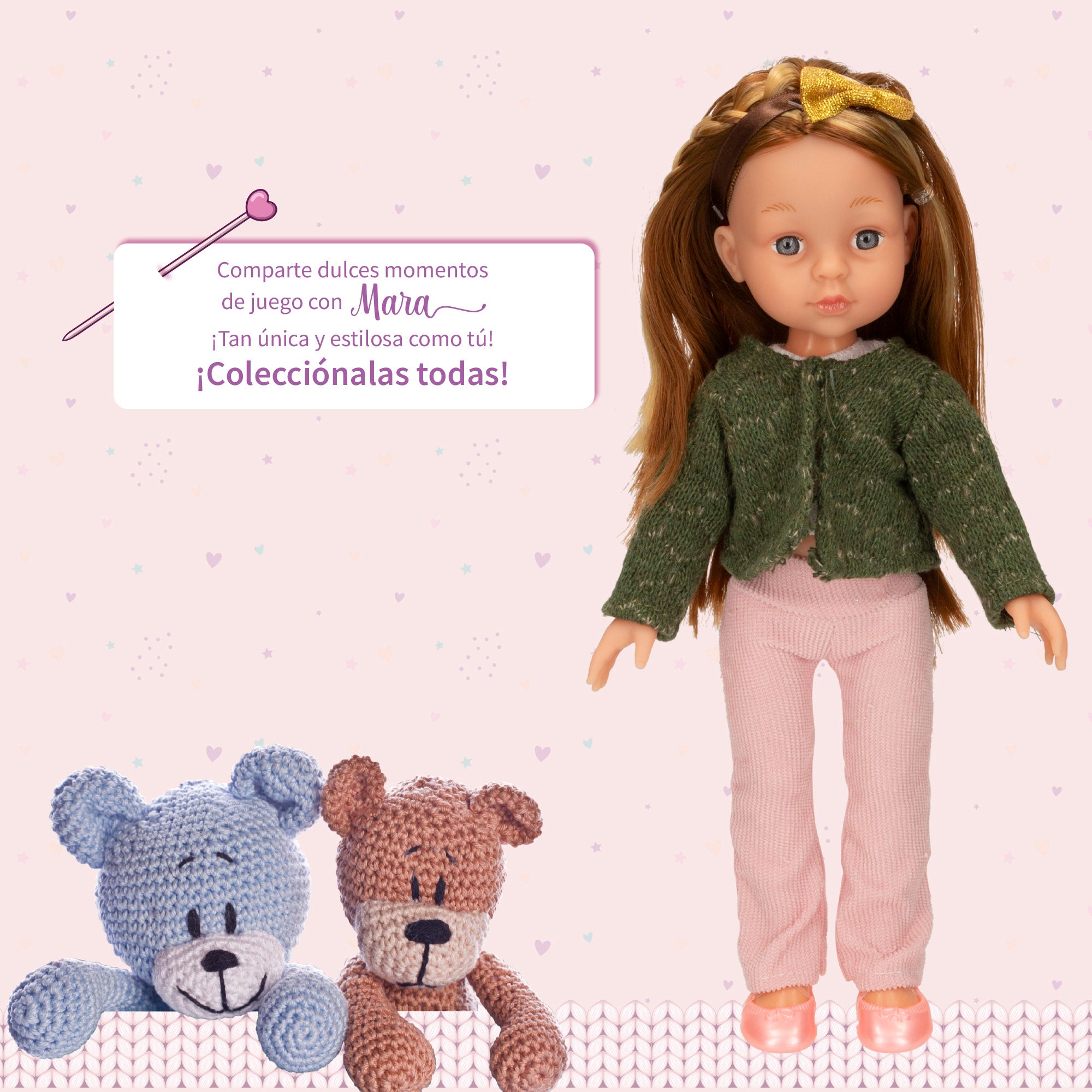 Muñeca 32 cm con peine Mara