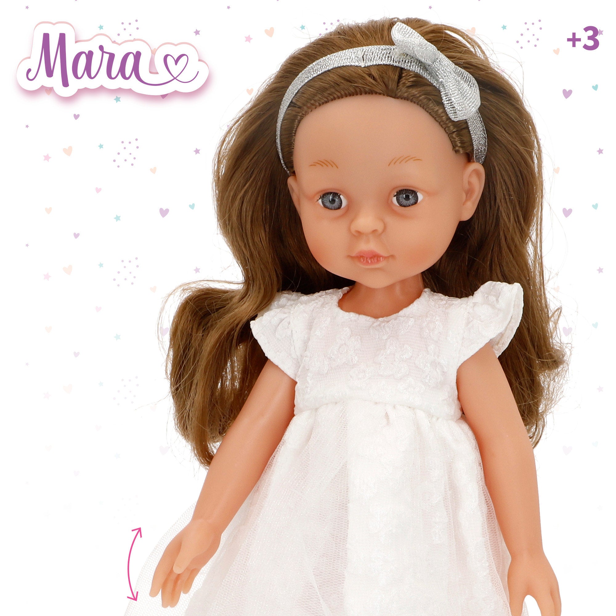 Muñeca fiesta 32 cm con peine Mara