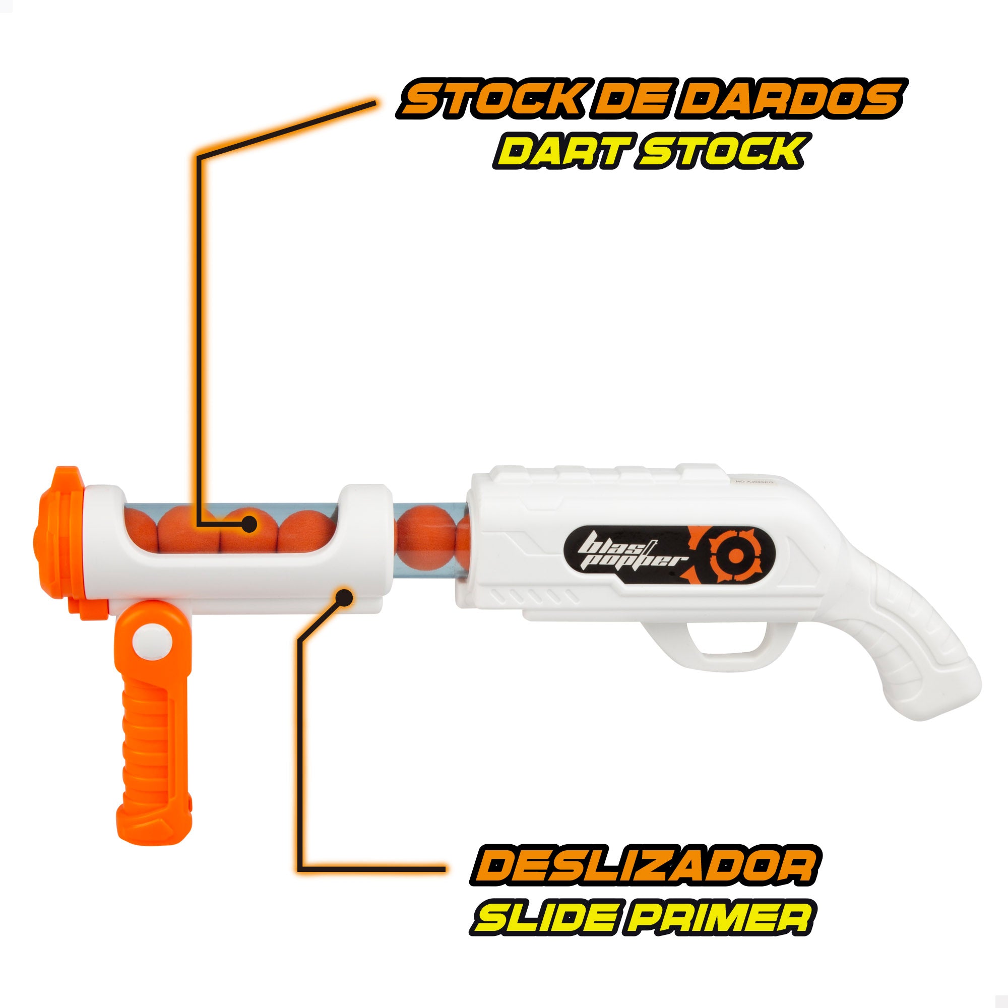Pistola de juguete con 12 bolas de espuma Speed Shoot Warriors