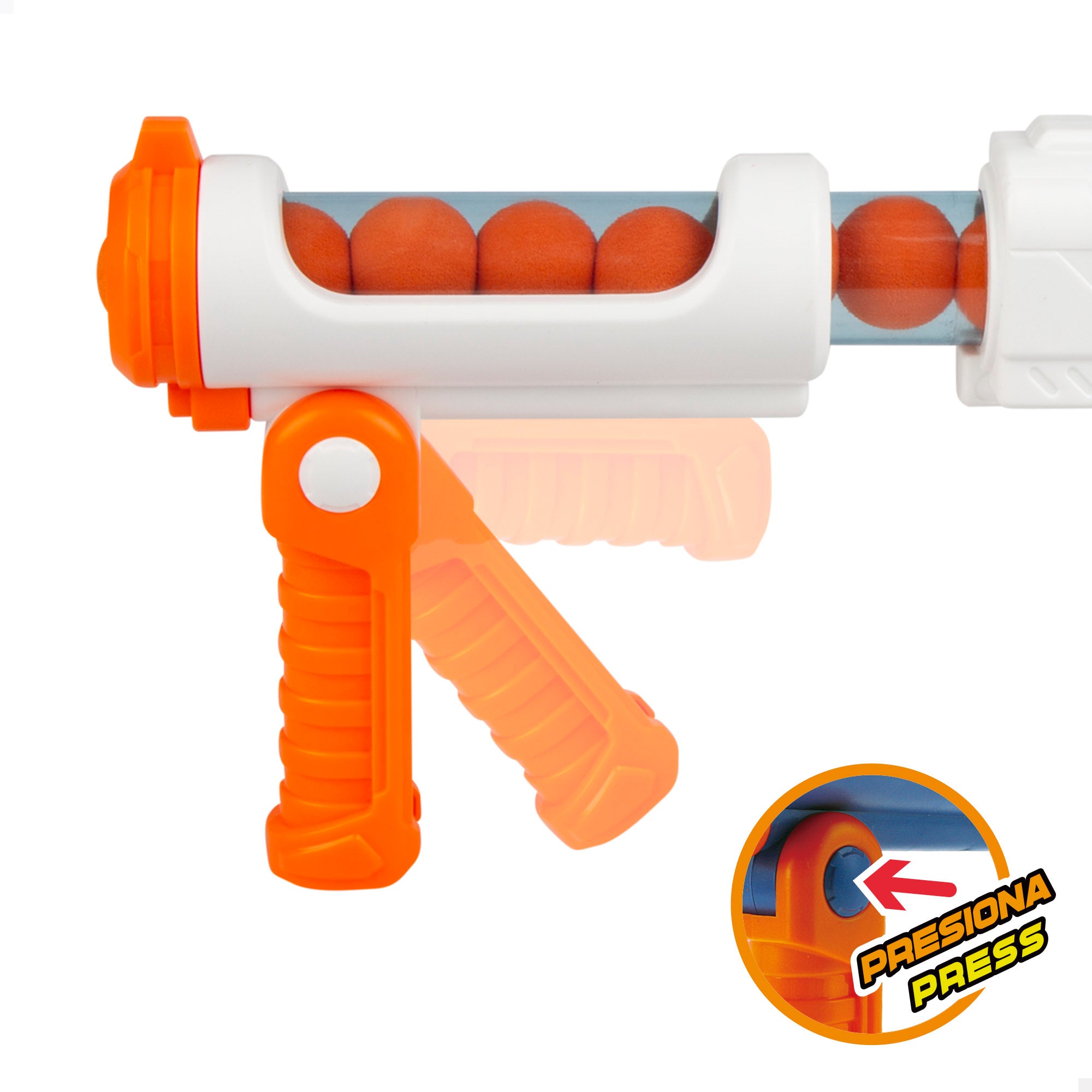 Pistola de juguete con 12 bolas de espuma Speed Shoot Warriors