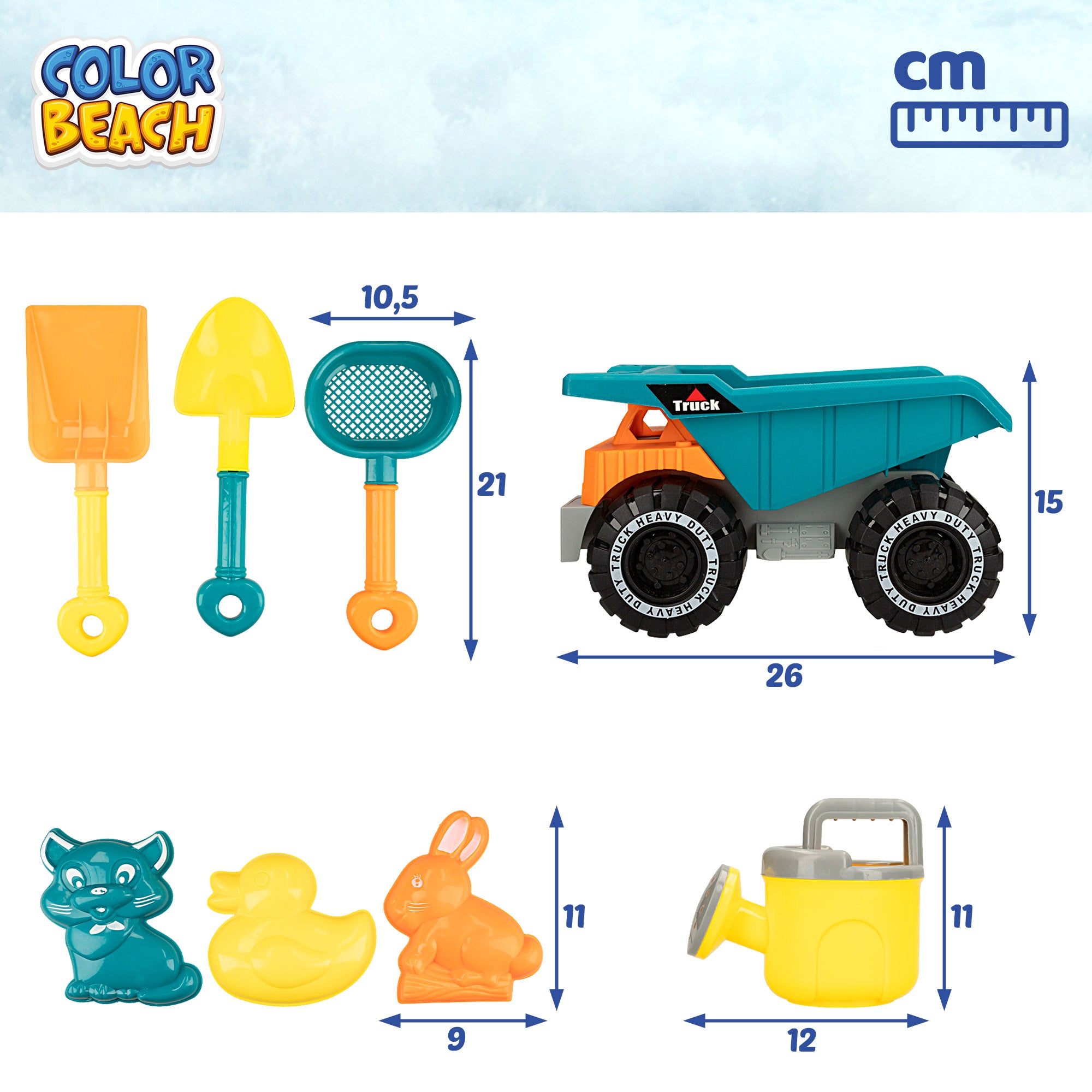 Set juguetes de playa con accesorios Color Beach
