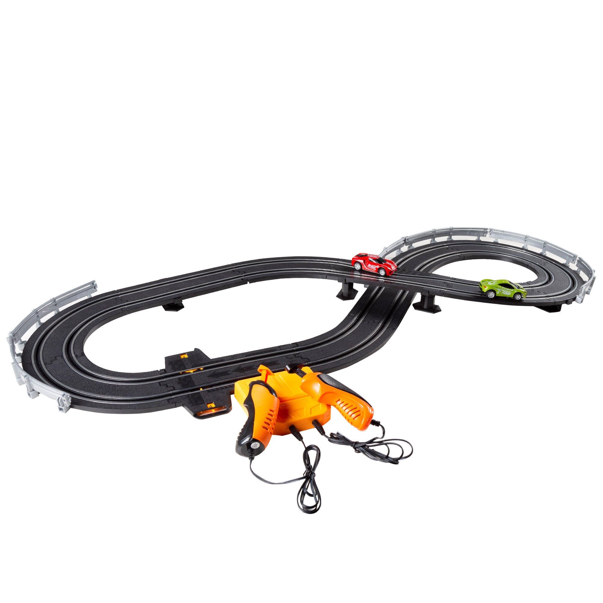 Pista de carreras magnética con 2 coches y 2 mandos progresivos Speed & Go