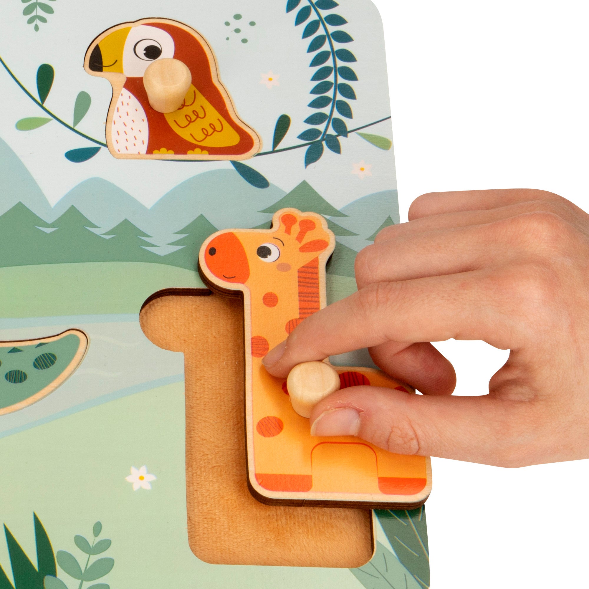 WOOMAX Zookabee Puzle madera animales con texturas