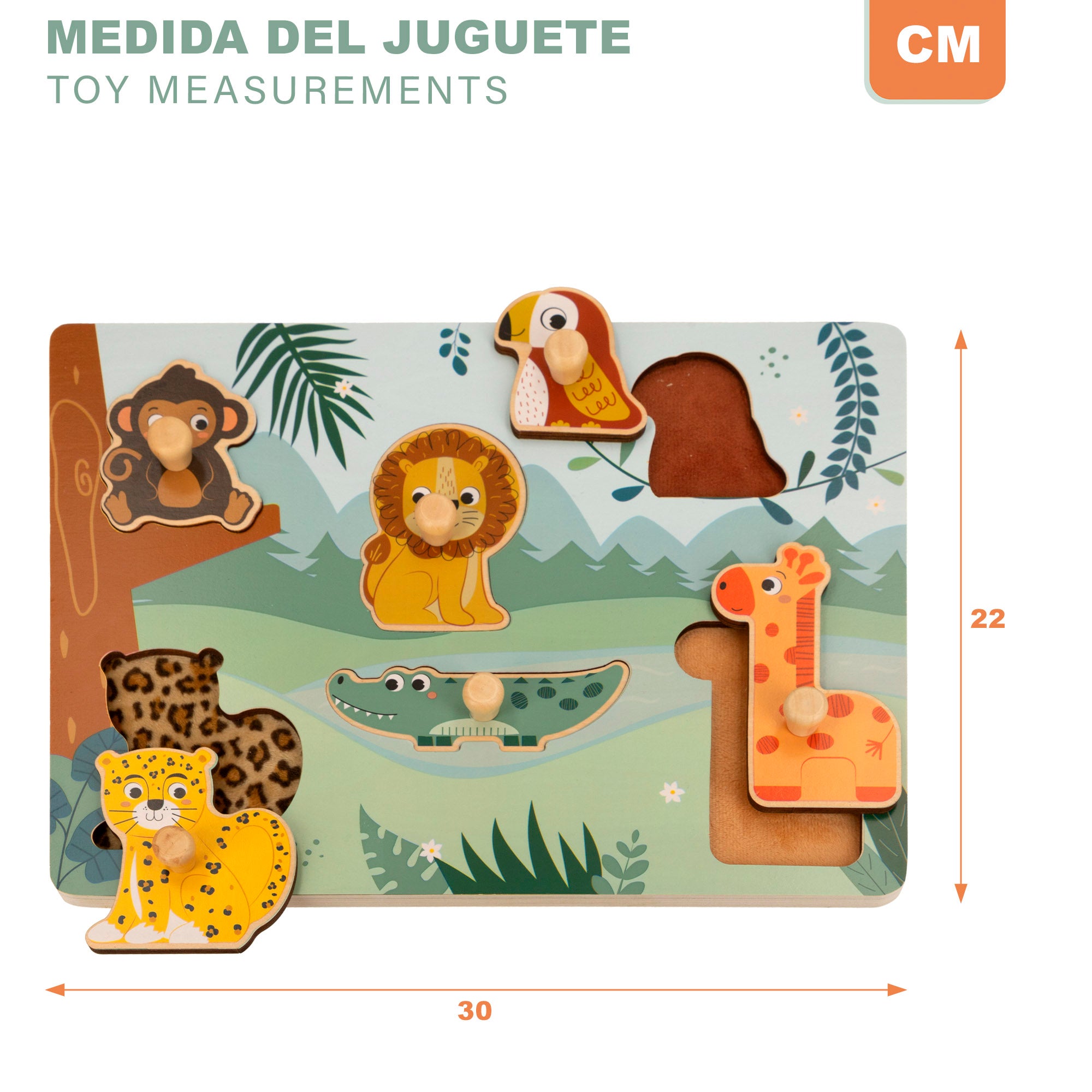 WOOMAX Zookabee Puzle madera animales con texturas