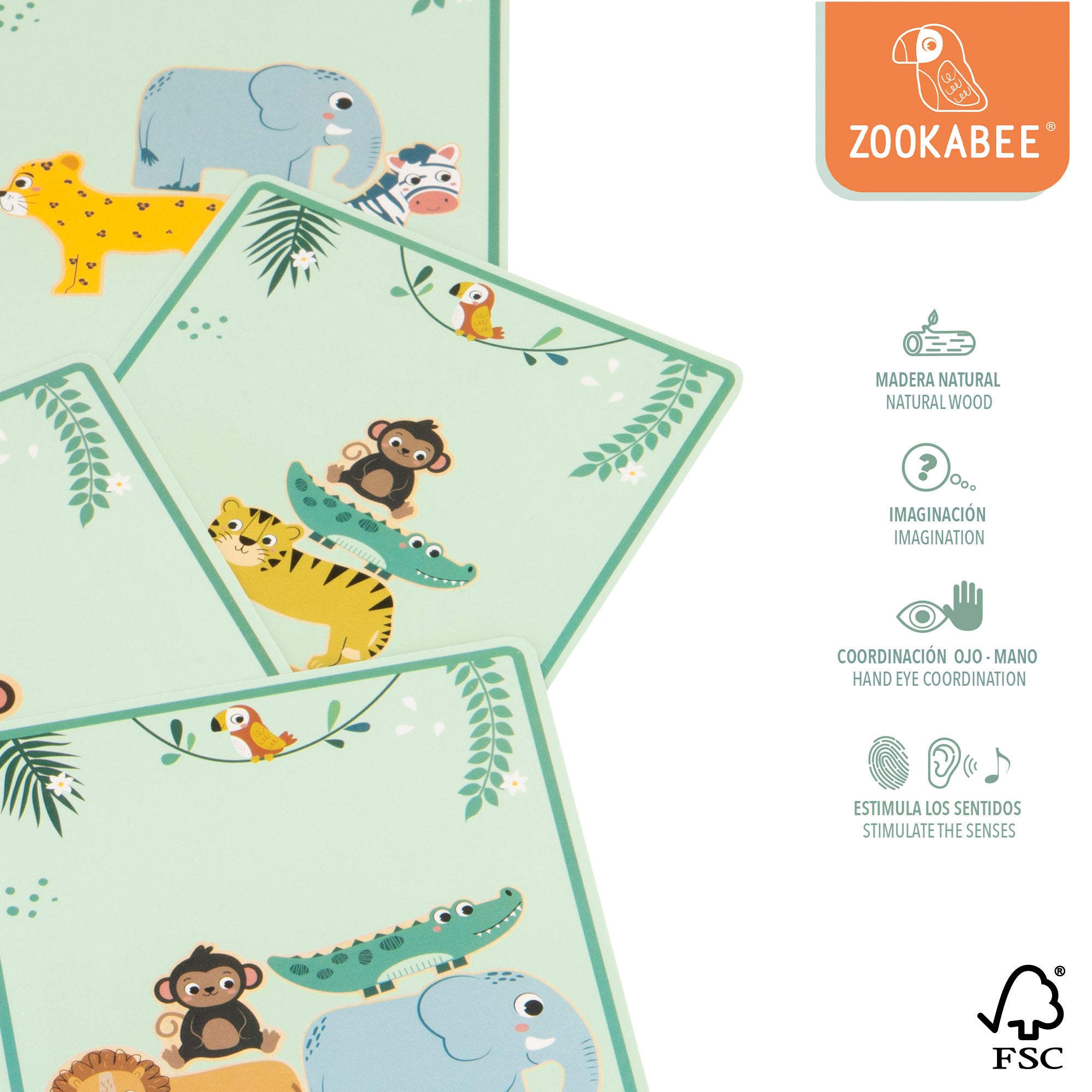WOOMAX Zookabee Juego de equilibrio con animales de madera