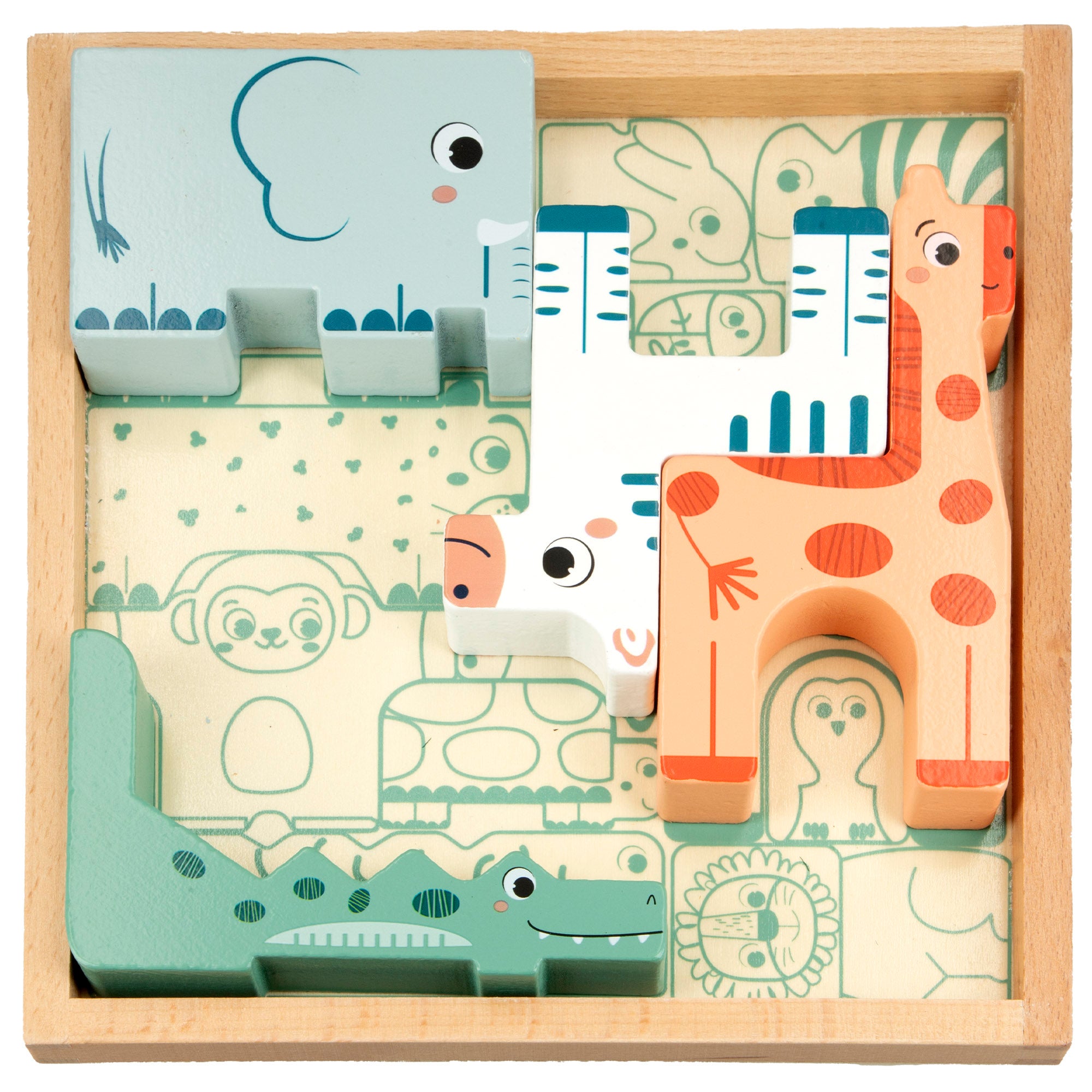 WOOMAX Zookabee Puzle y juego de equilibrio con animales de madera