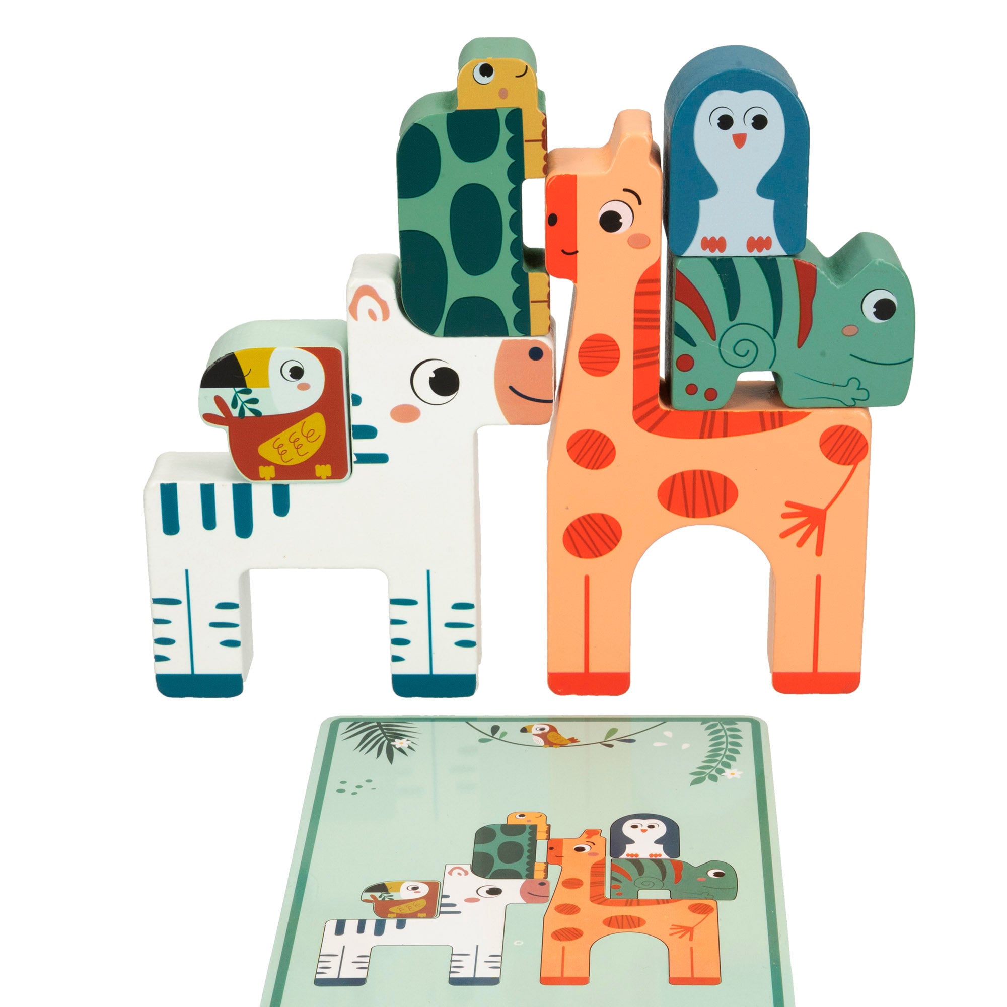WOOMAX Zookabee Puzle y juego de equilibrio con animales de madera