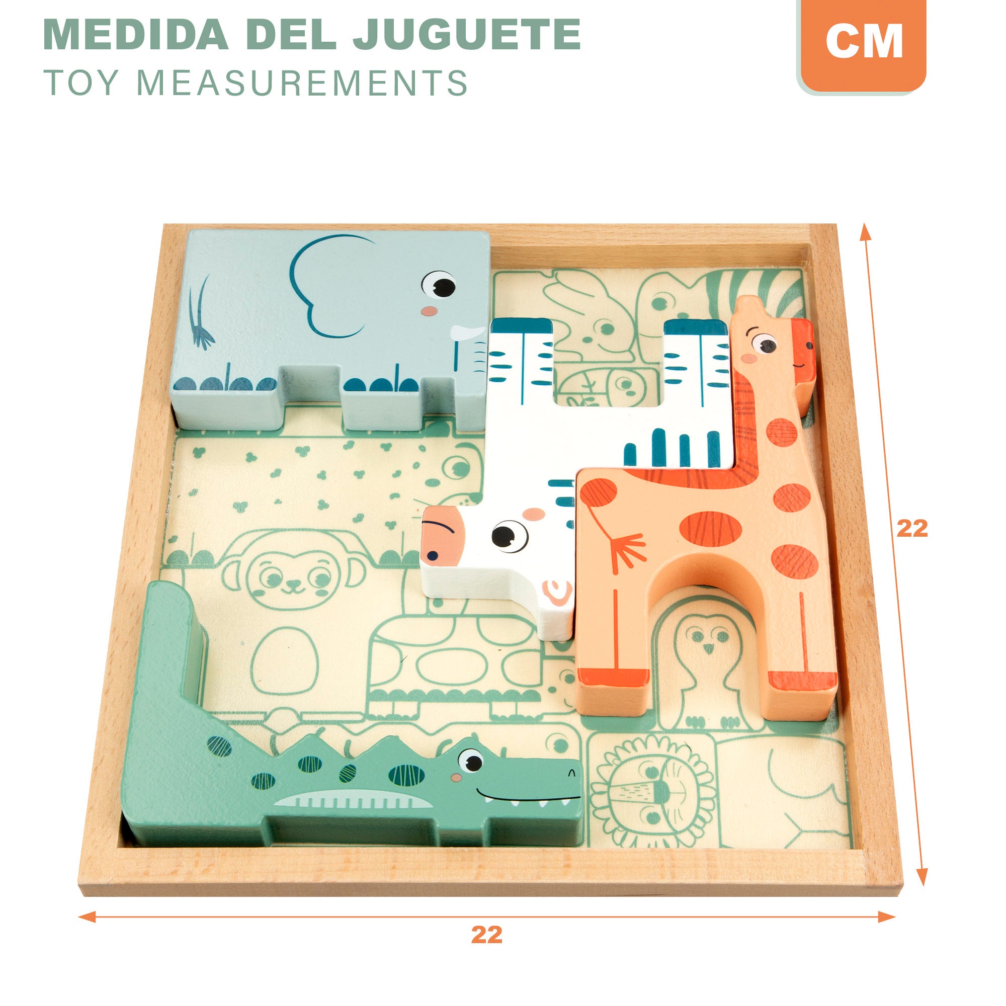 WOOMAX Zookabee Puzle y juego de equilibrio con animales de madera