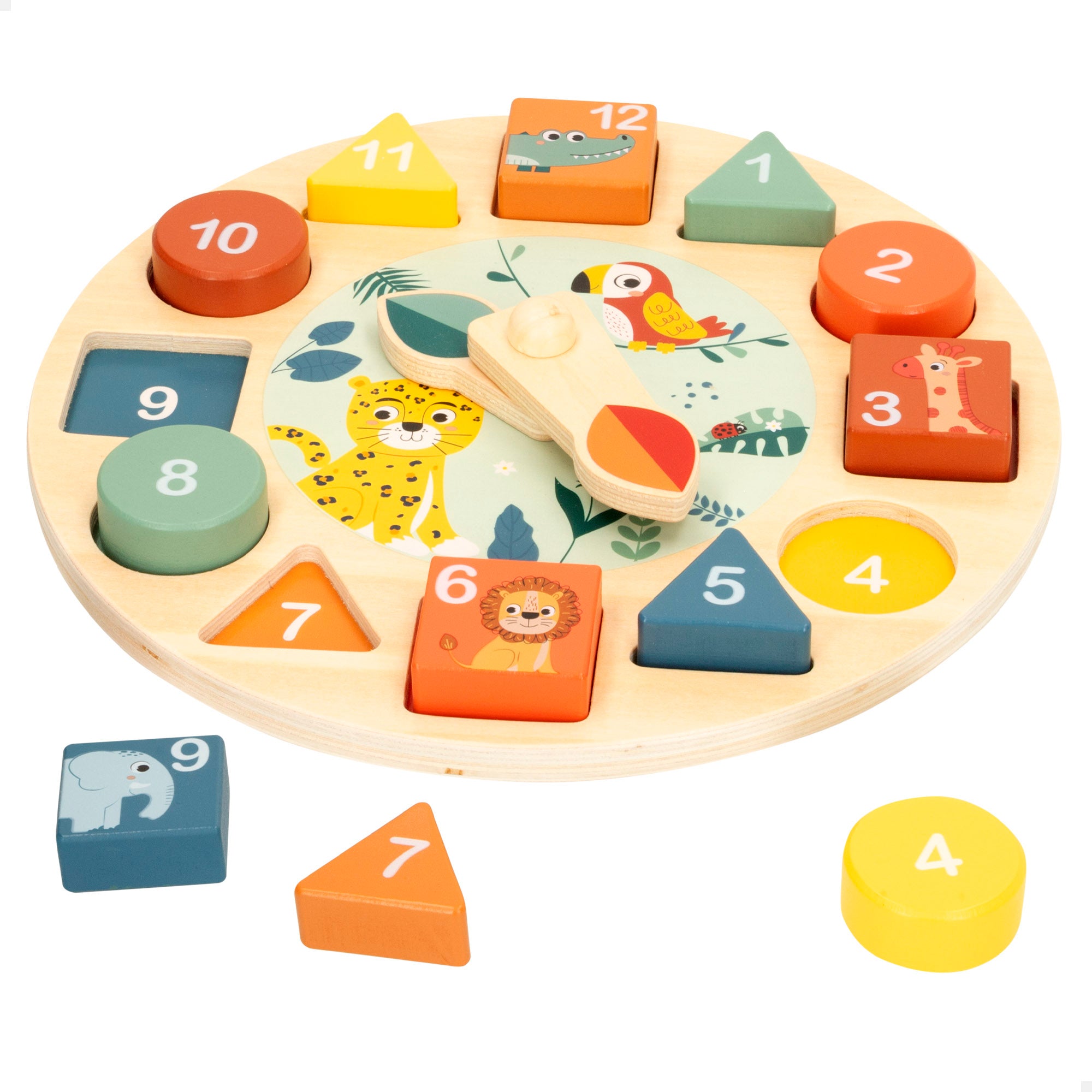 WOOMAX Zookabee Reloj educativo animales madera
