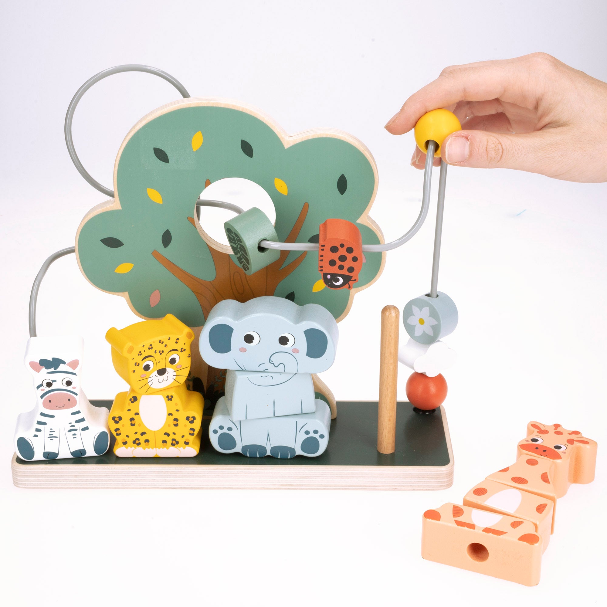 WOOMAX Zookabee Laberinto y juego apilamiento animales de madera