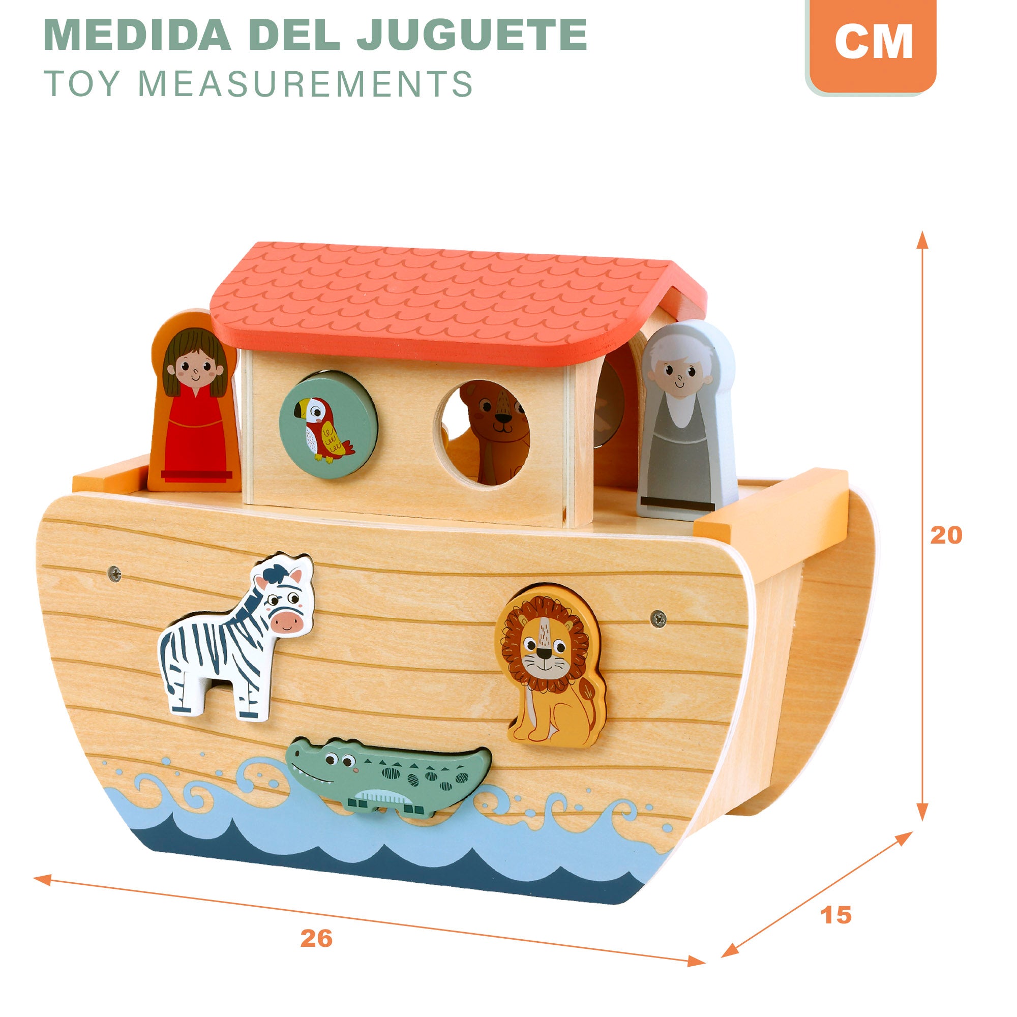 WOOMAX Zookabee Clasificador de formas Arca de Noé madera