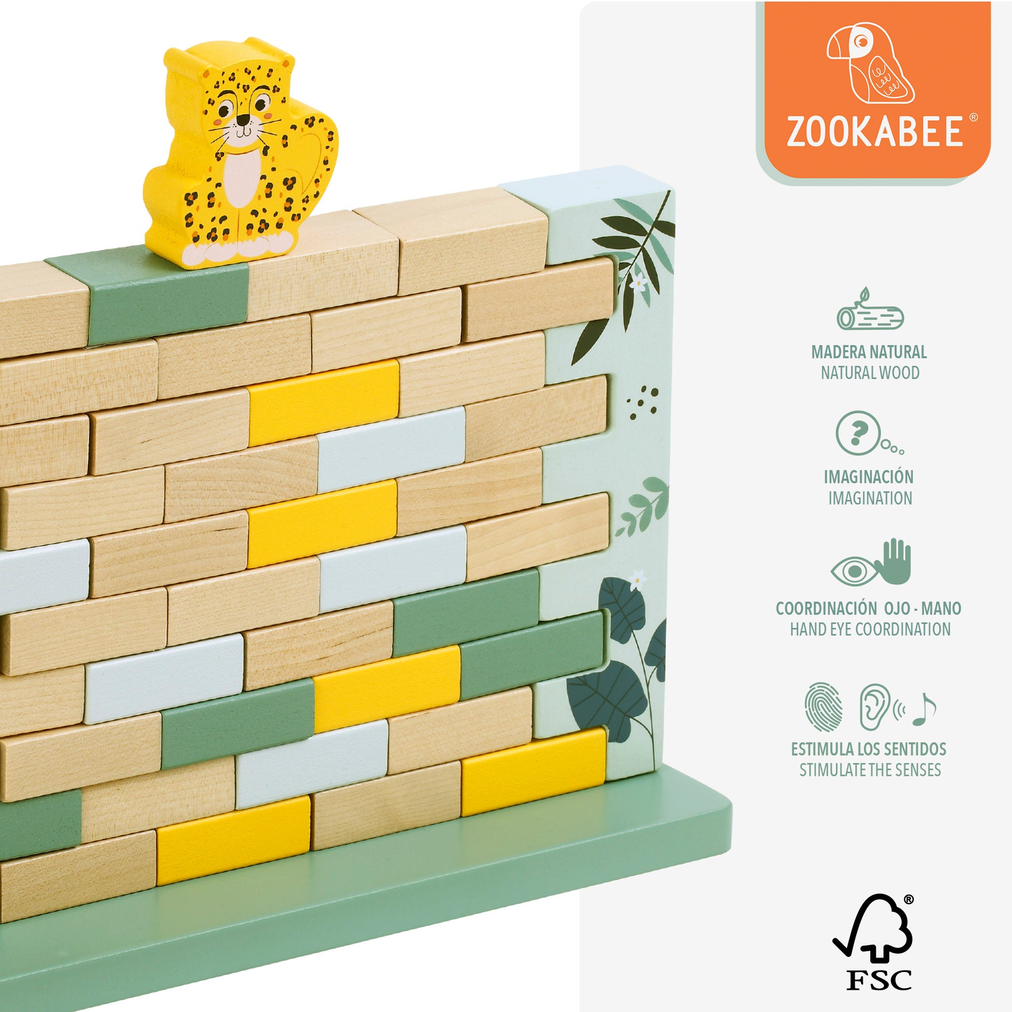 WOOMAX Zookabee Juego de equilibrio de madera animales de la selva