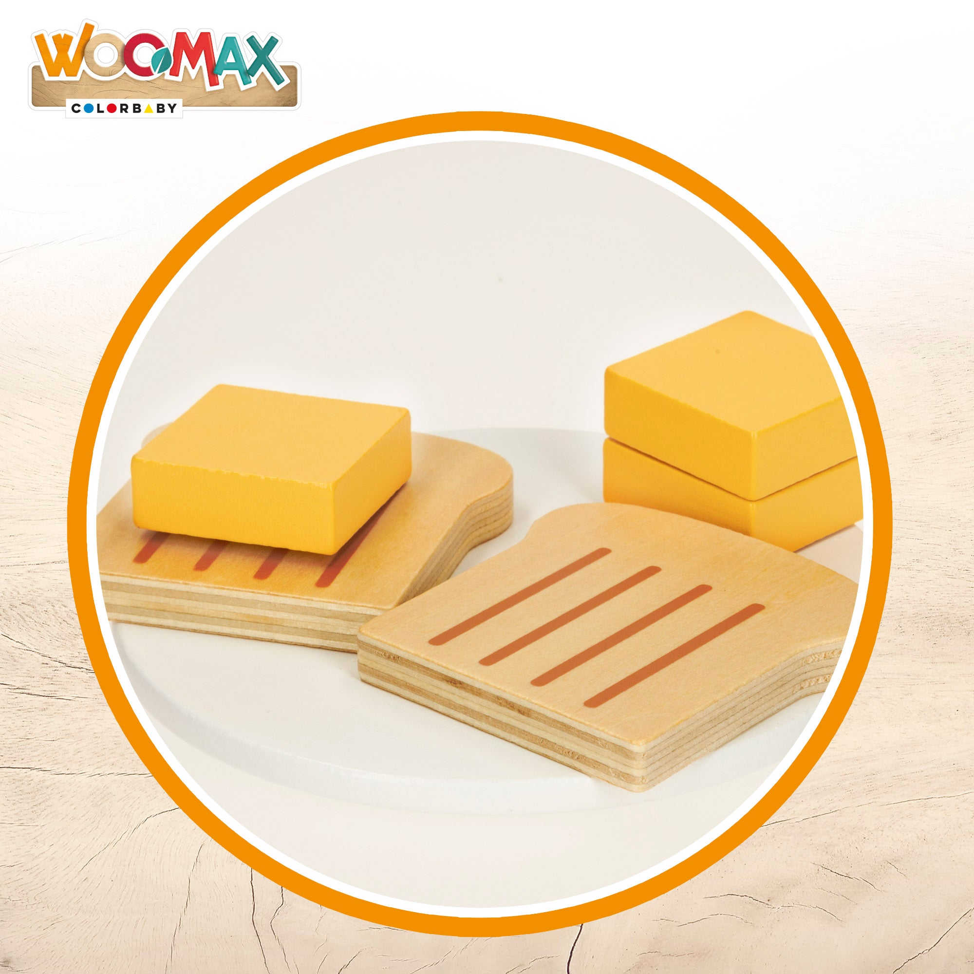 WOOMAX Tostadora de juguete de madera con 8 accesorios