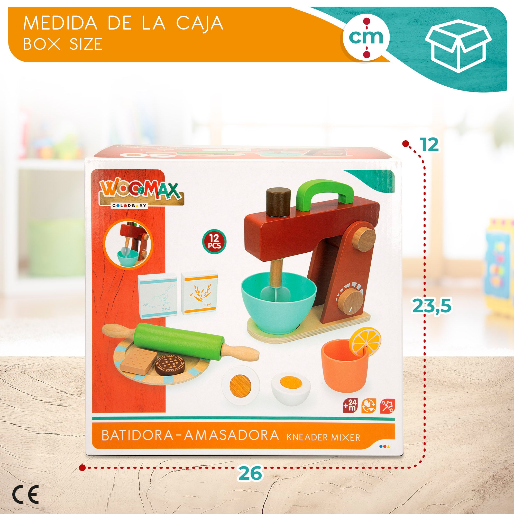 WOOMAX Batidora de juguete de madera con accesorios