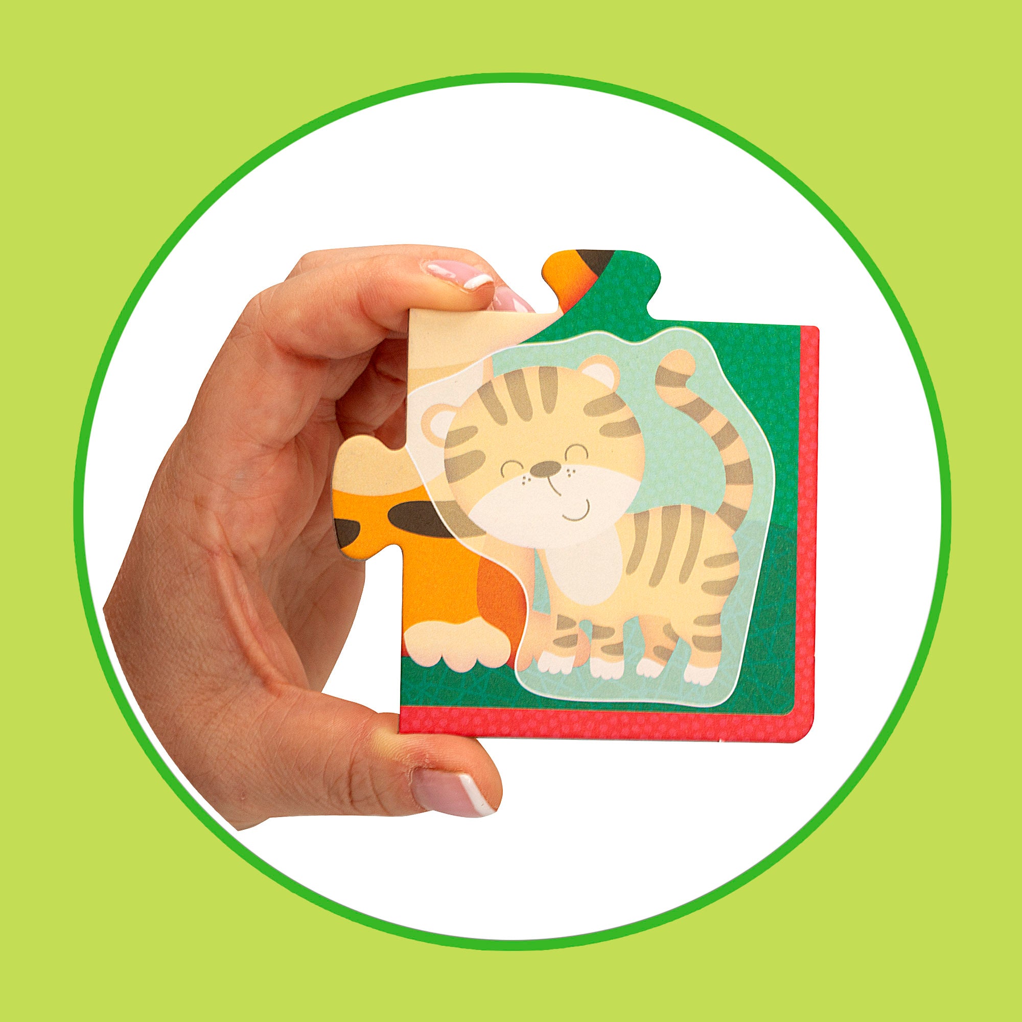 Montessori Lisciani 4 Puzzles animales 4 piezas con 4 animales de madera