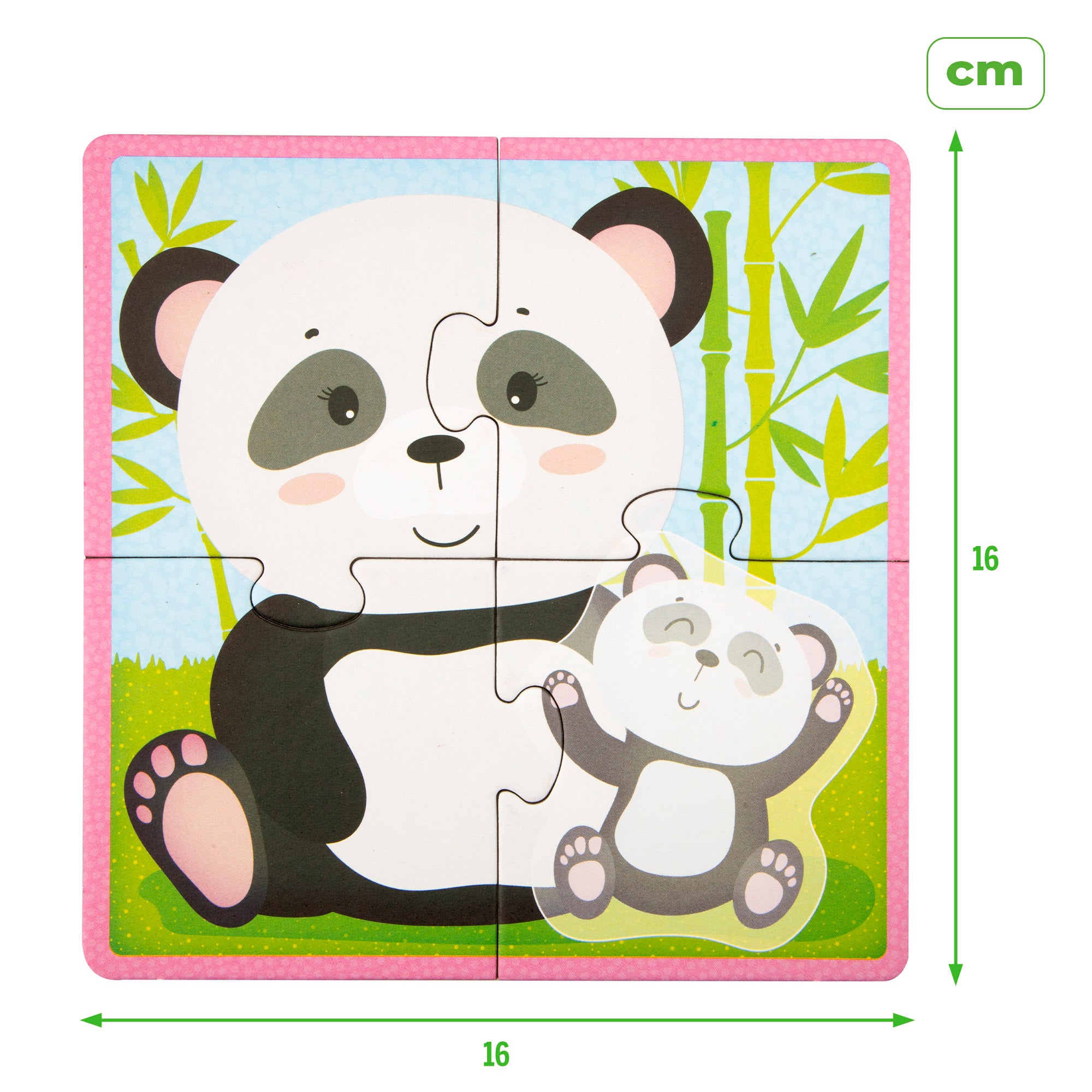 Montessori Lisciani 4 Puzzles animales 4 piezas con 4 animales de madera
