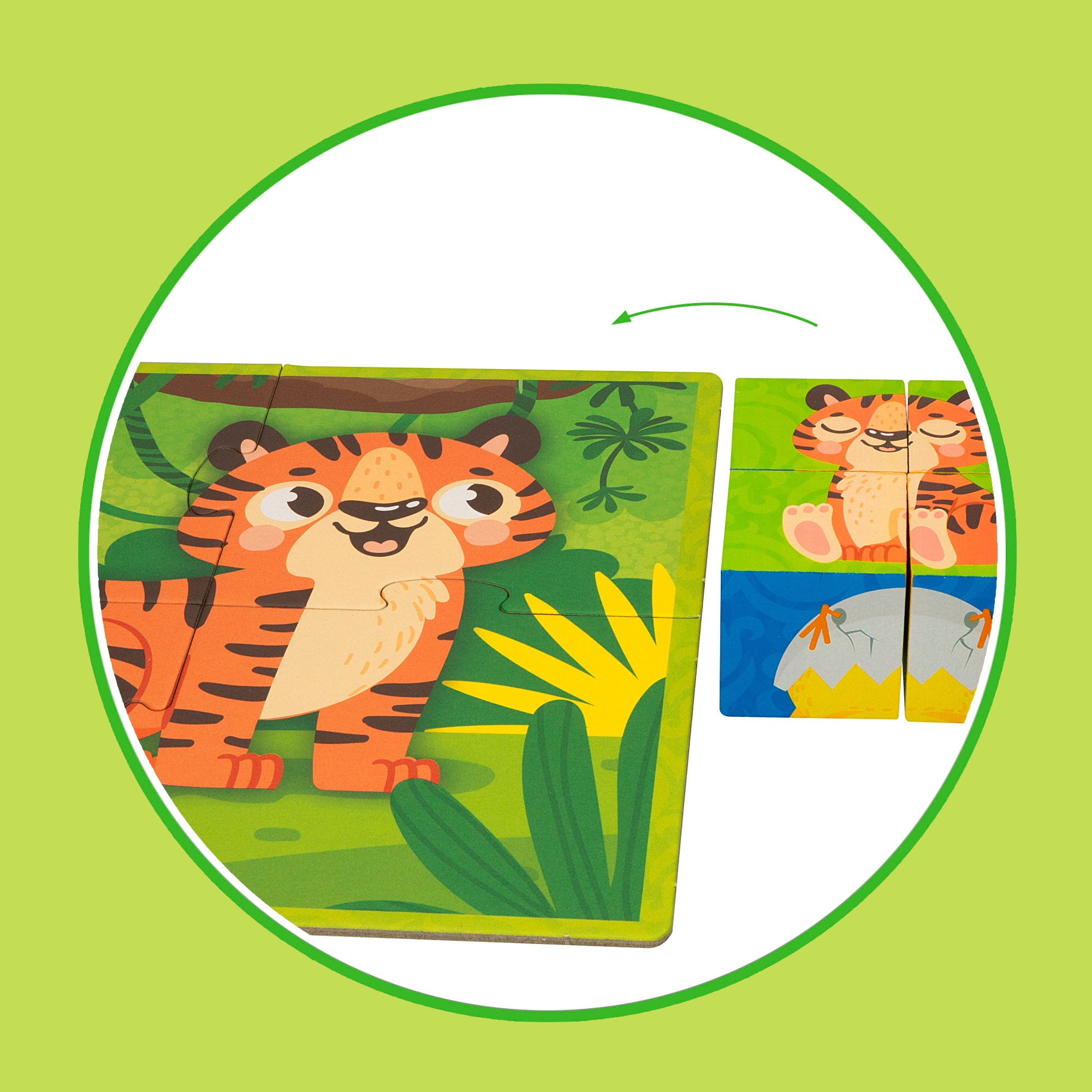 Montessori Lisciani 6 Puzzles animales 4 piezas con 4 cubos madera
