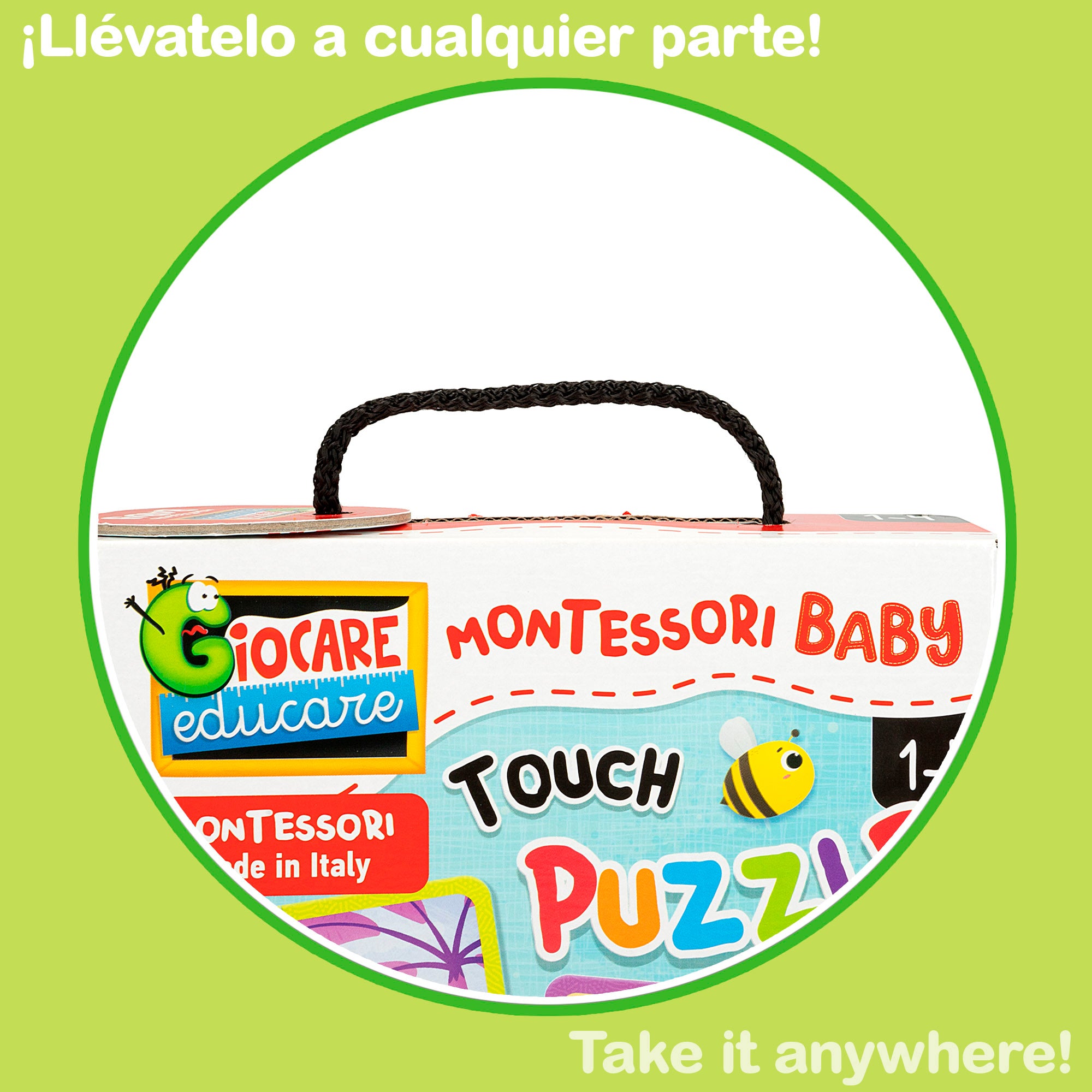 Conjunto Montessori Lisciani com 6 puzzles de animais, 4 peças