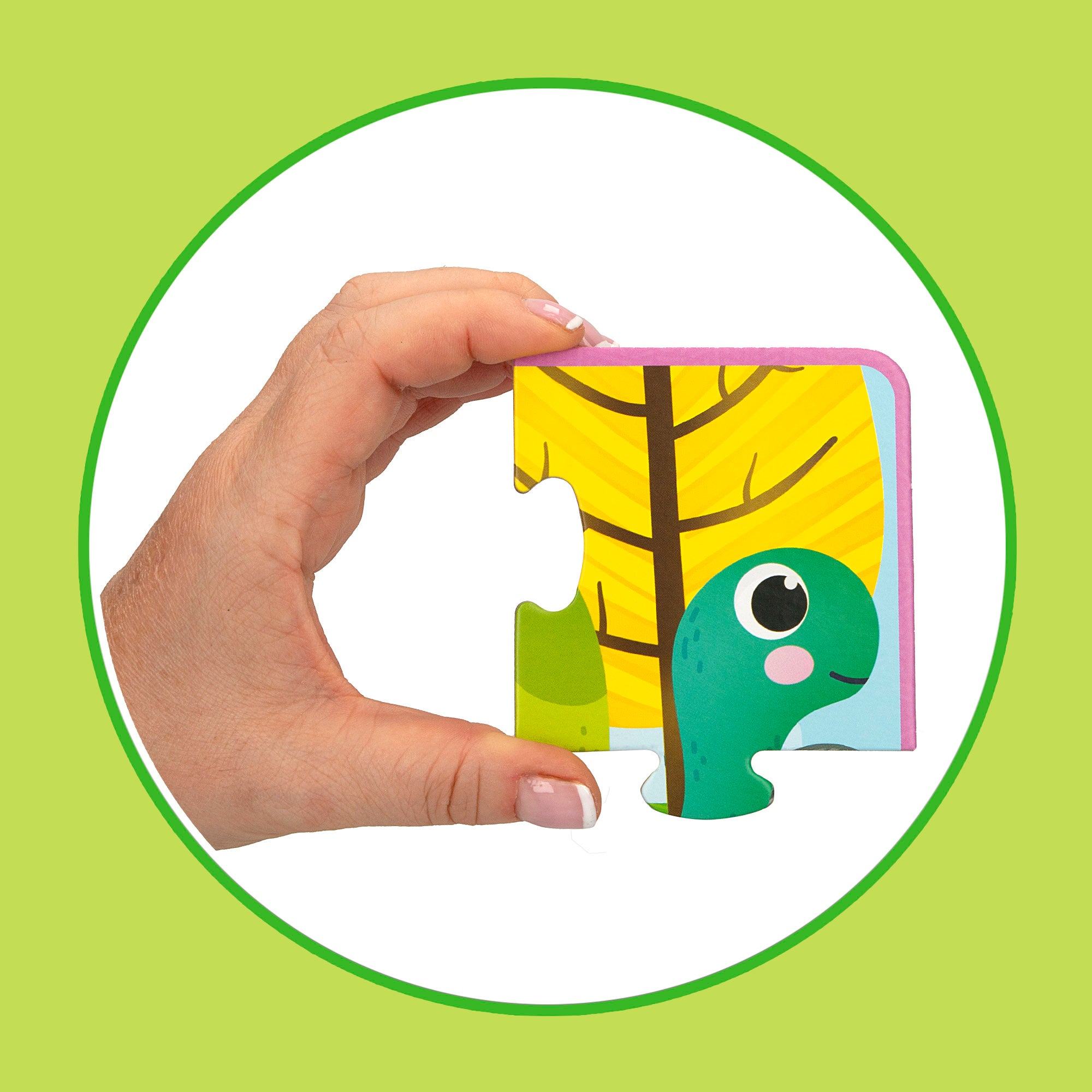 Conjunto Montessori Lisciani com 6 puzzles de animais, 4 peças