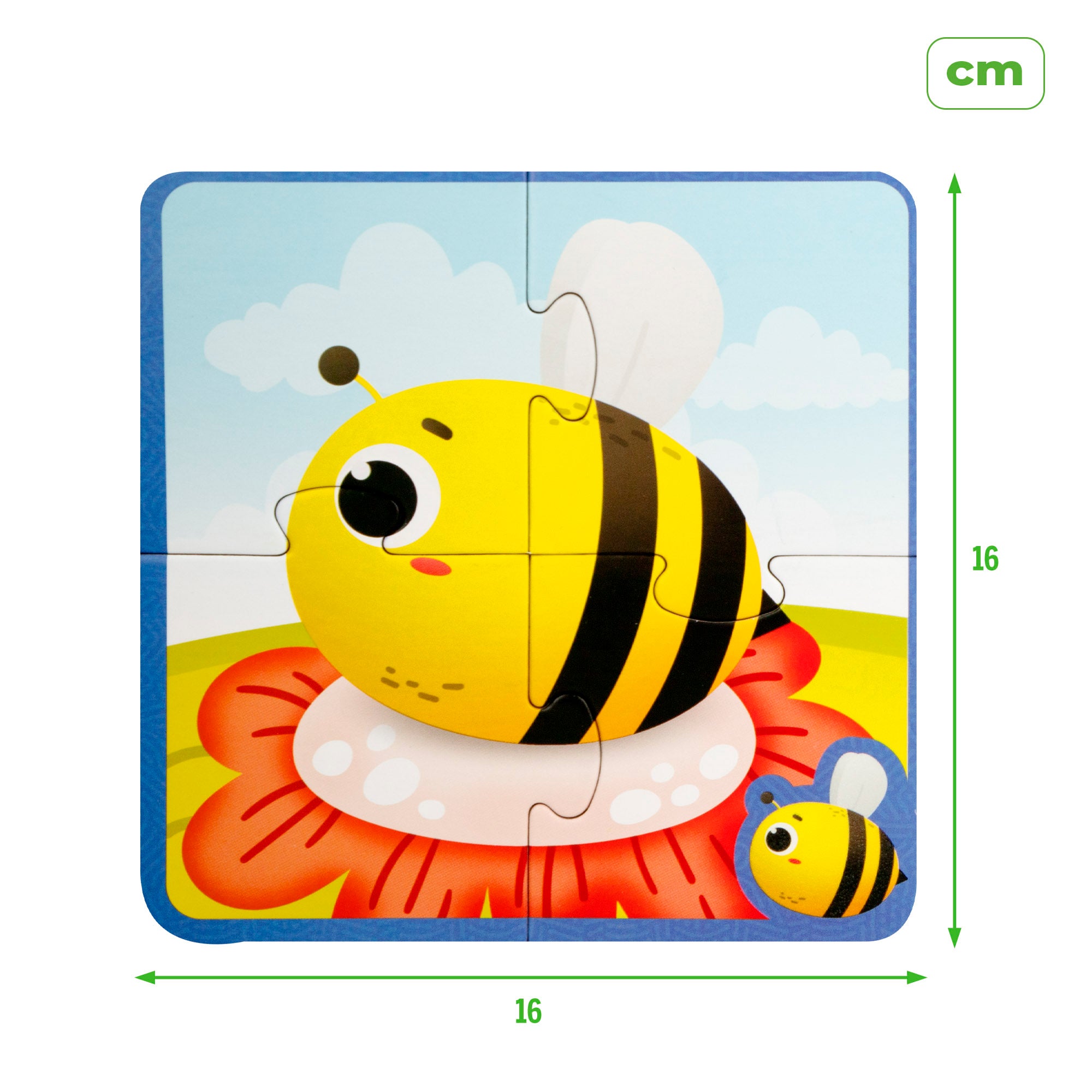 Conjunto Montessori Lisciani com 6 puzzles de animais, 4 peças
