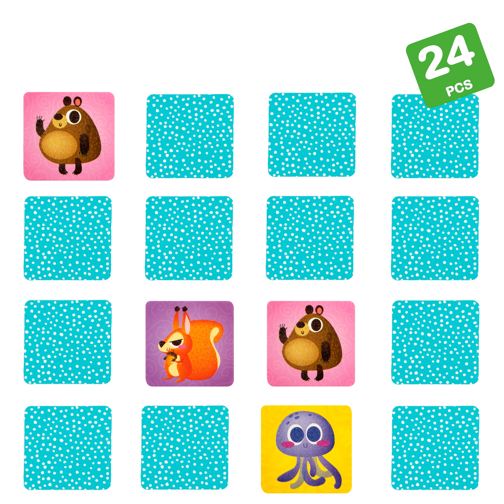 Montessori Lisciani Memo animais de jogo 24 cartas