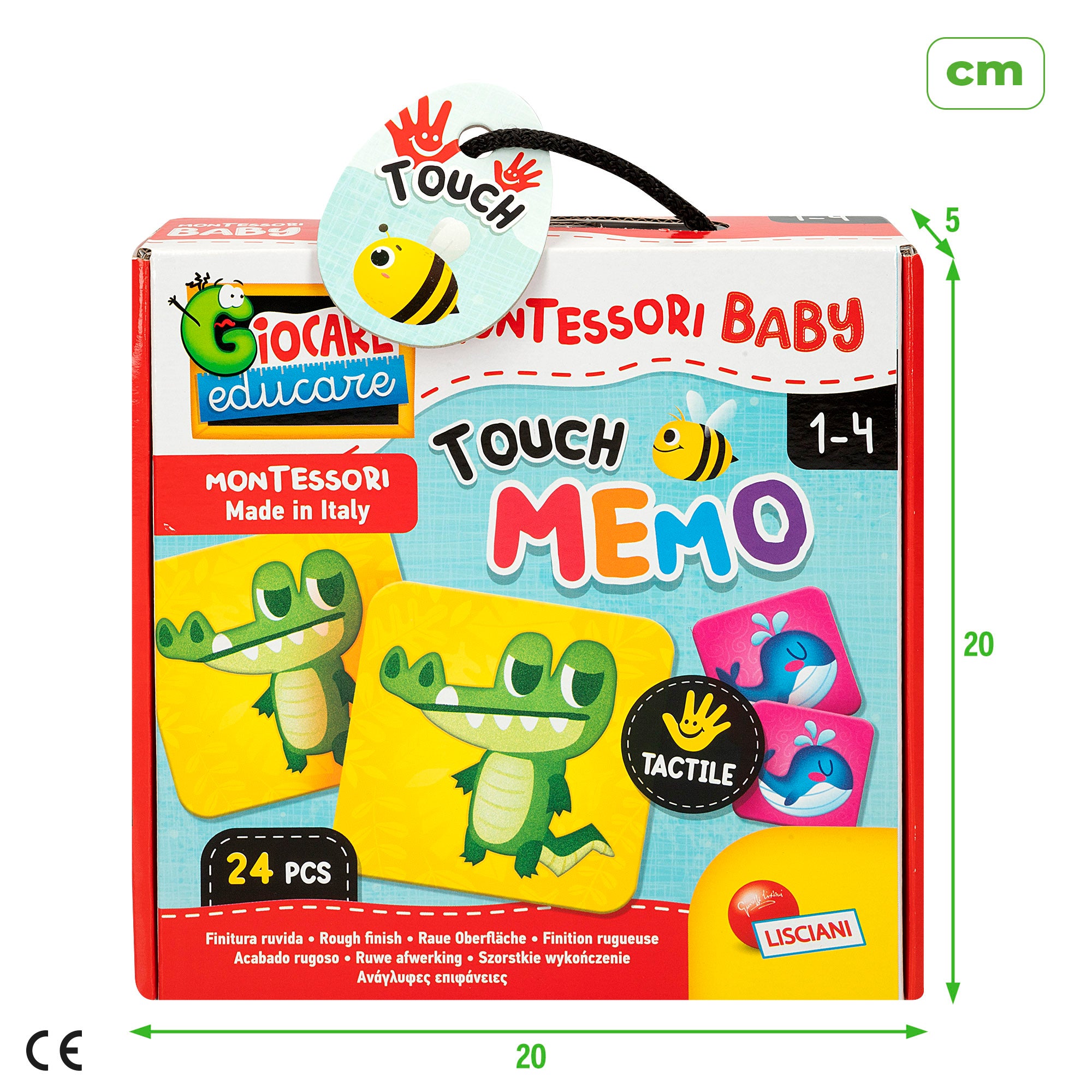 Montessori Lisciani Memo animais de jogo 24 cartas