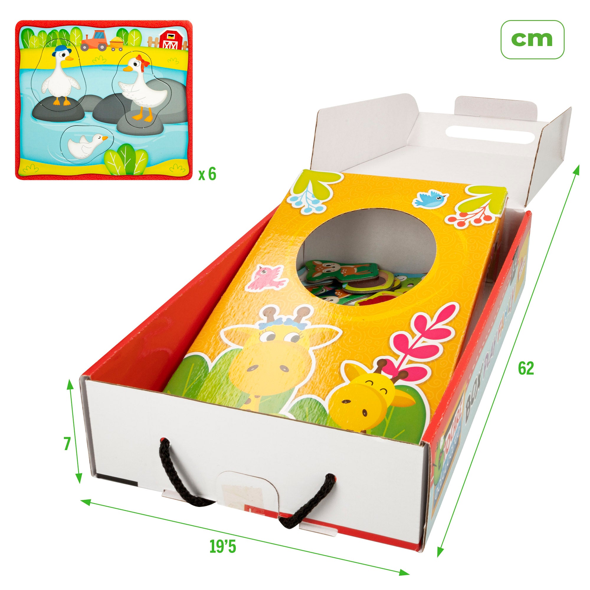 Montessori Lisciani 6 puzzles de encaixe de peças de animais