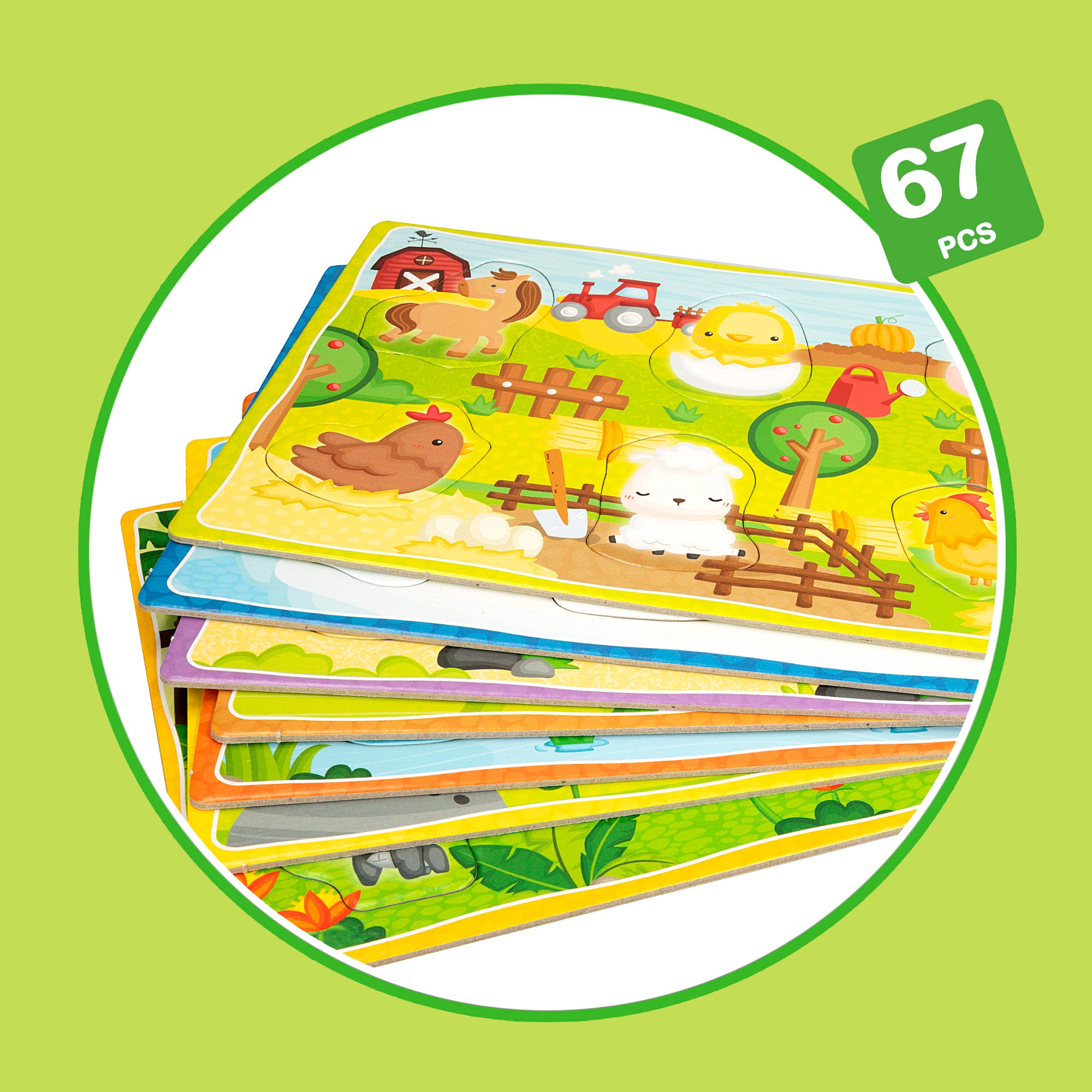 Montessori Lisciani Juego infantil de clasificación Happy Animals 57 figuras