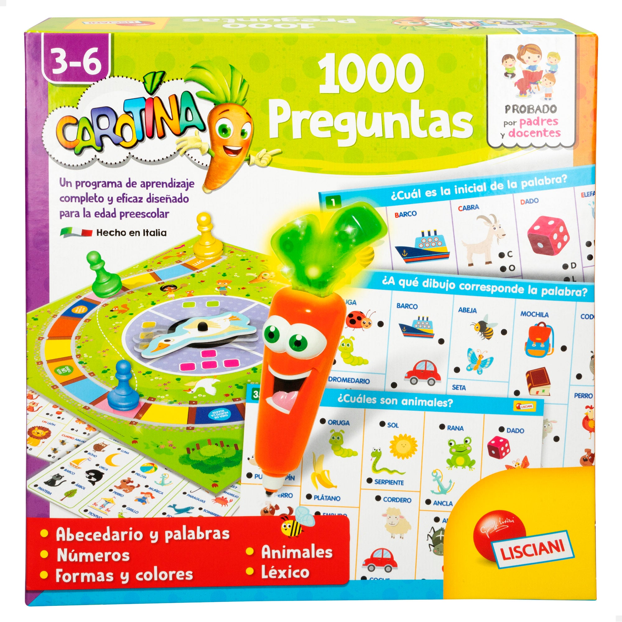 Lisciani Juego de mesa 2 en 1 con bolígrafo parlante Carotina