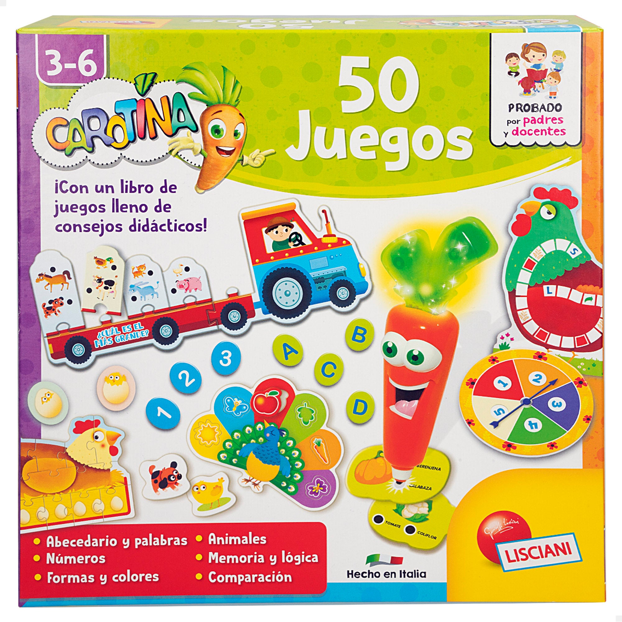 Lisciani Juego de mesa 50 juegos con bolígrafo parlante Carotina