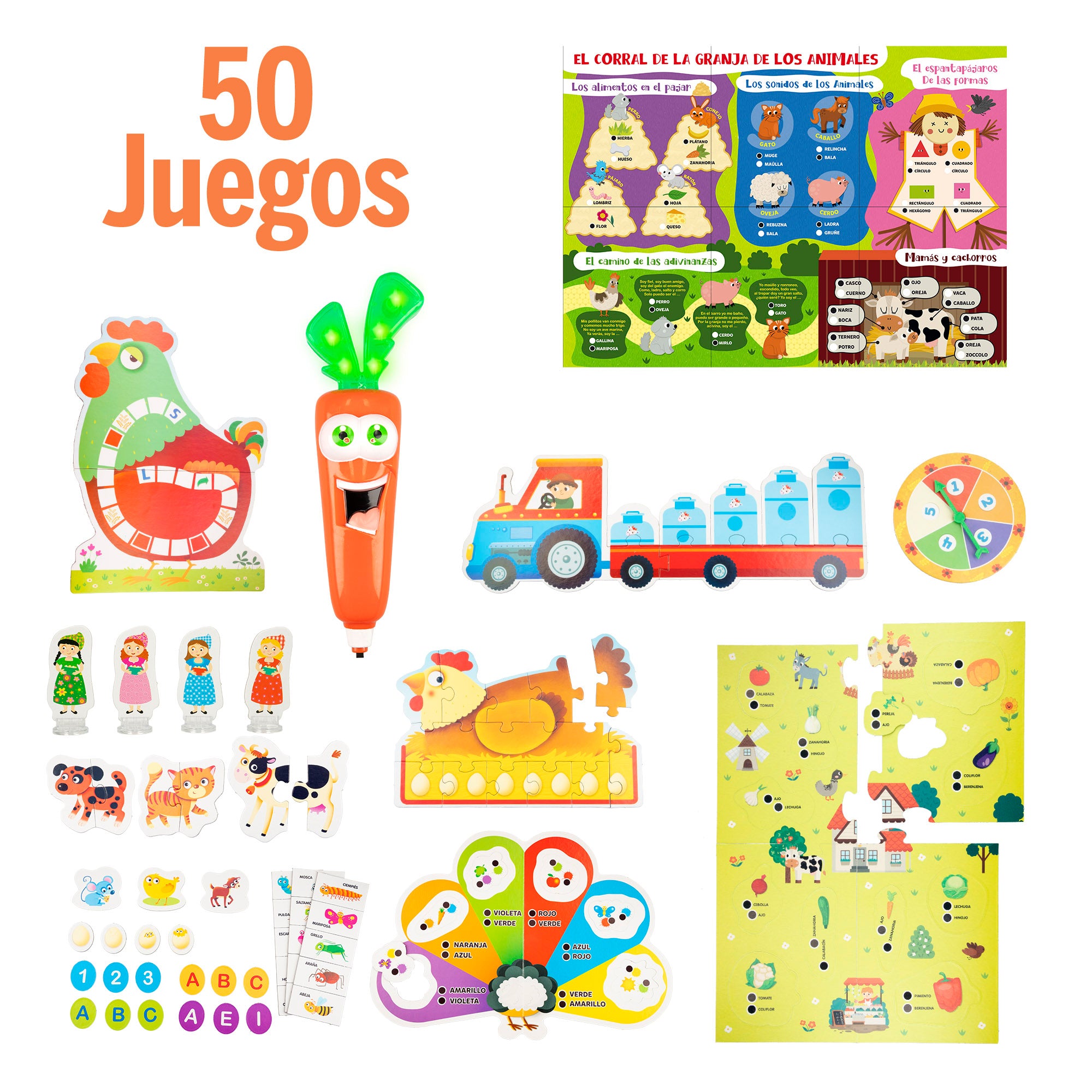 Lisciani Juego de mesa 50 juegos con bolígrafo parlante Carotina