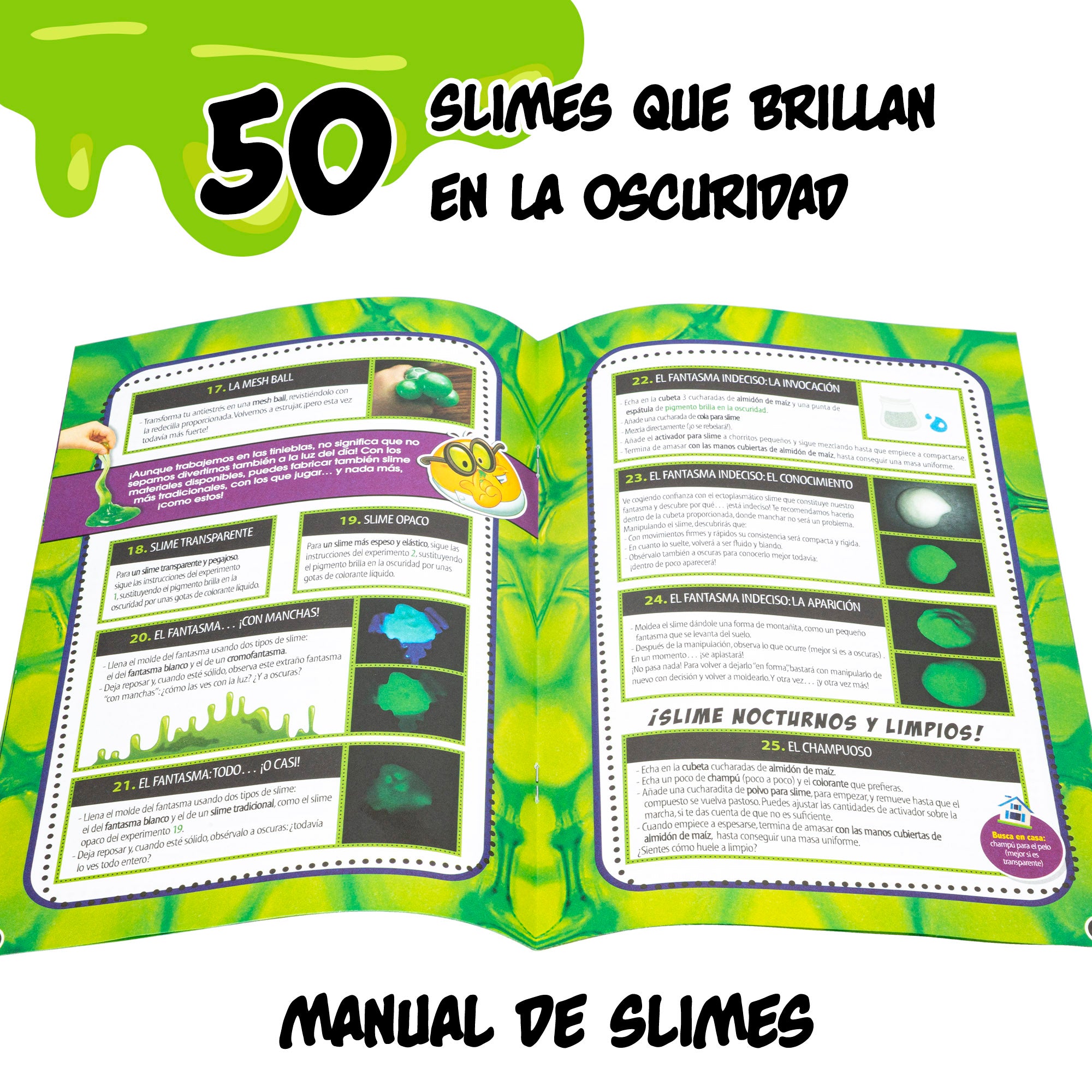 Lisciani Juegos de slime con 50 experimentos científicos fosforescentes Crazy Science