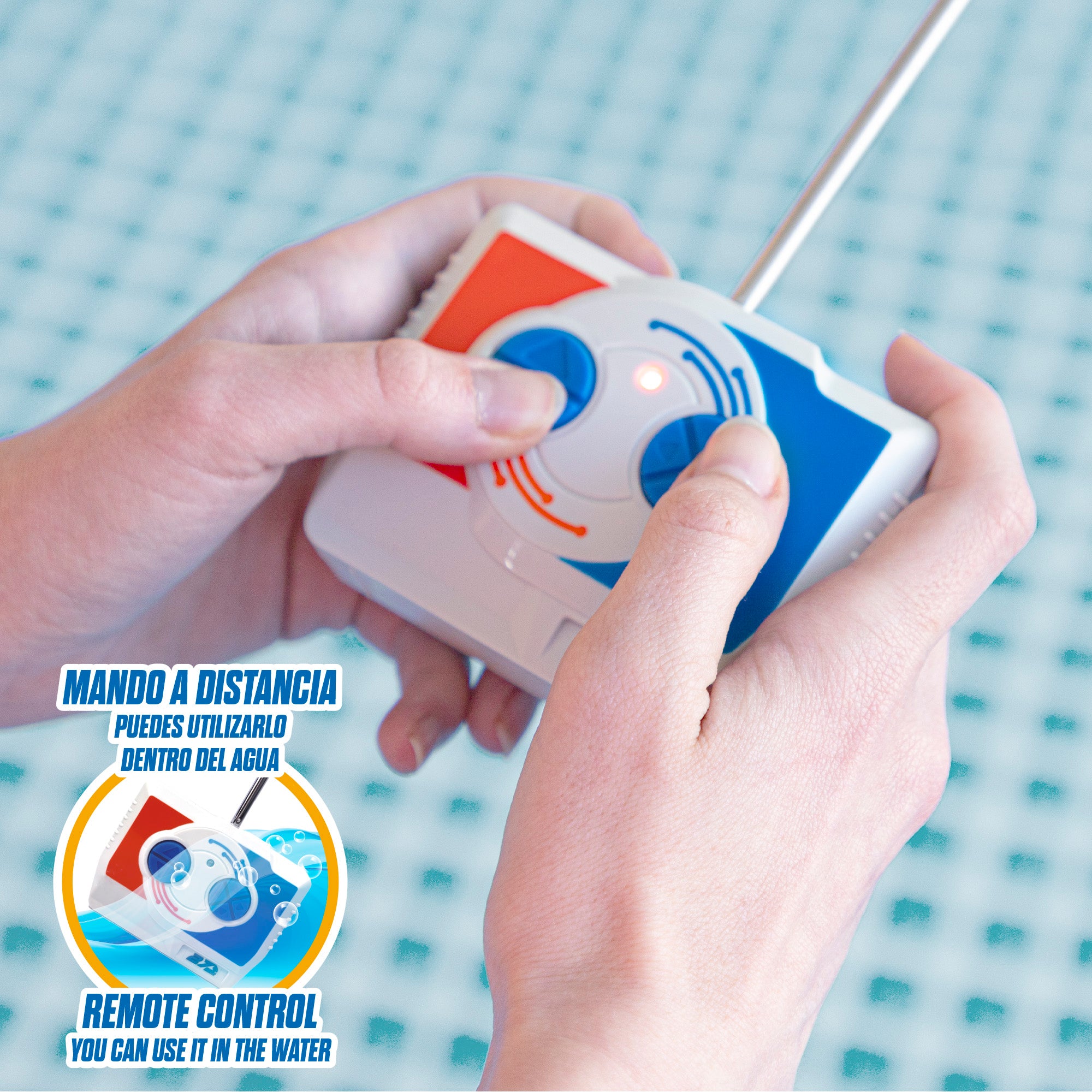 Baleia de brinquedo com controlo remoto, barco de corrida de 20 cm