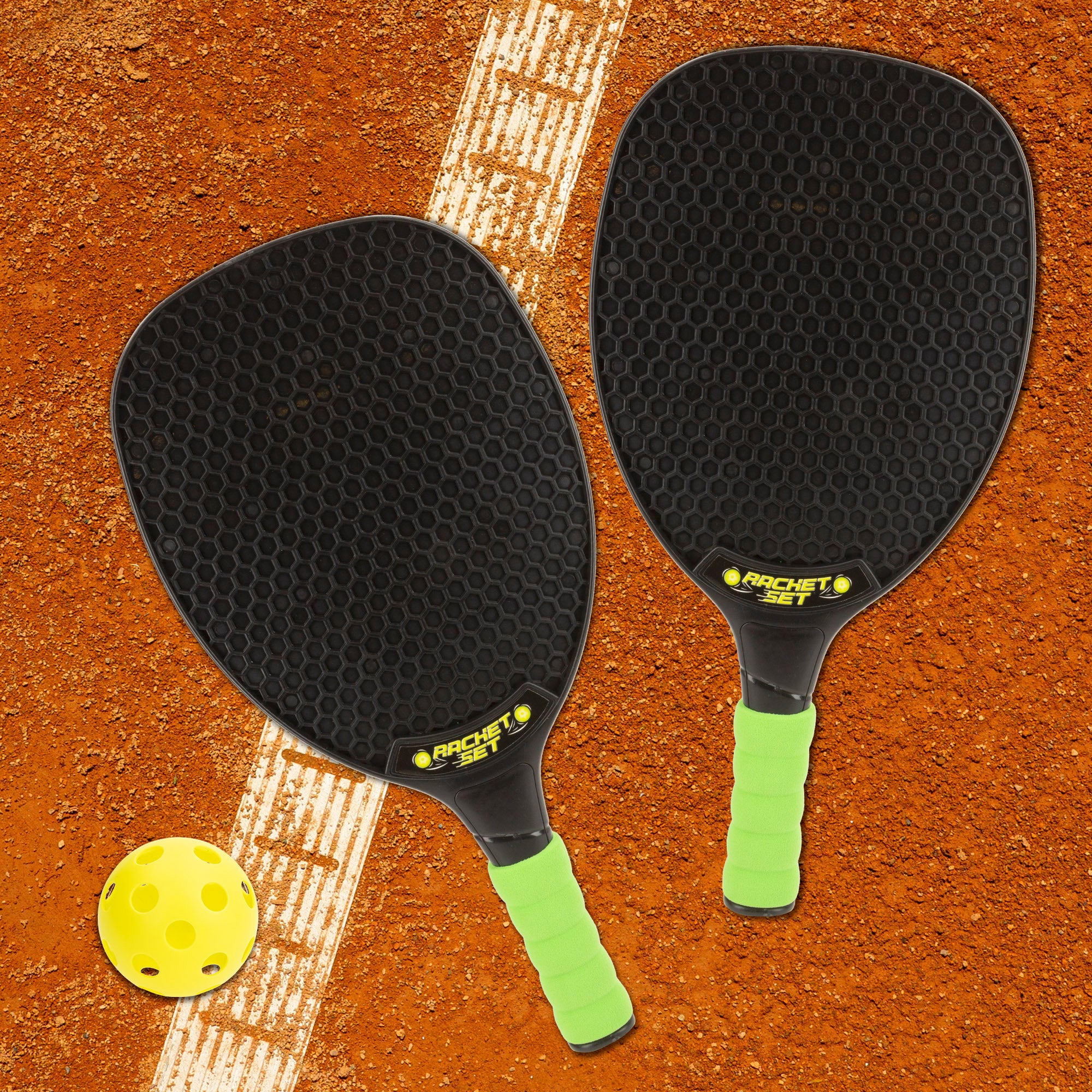 Conjunto de 2 raquetes de praia com bola COLORBABY