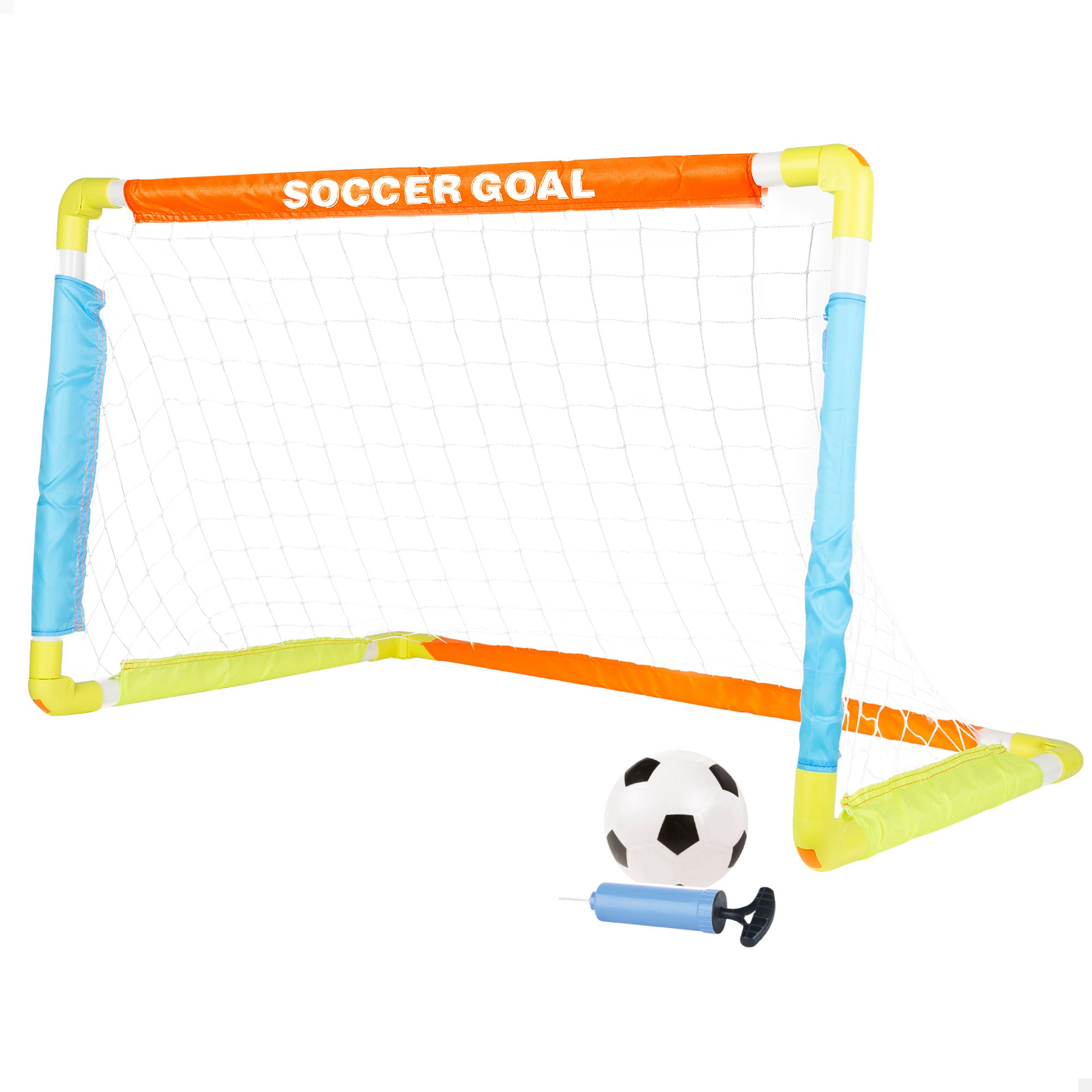 Portería de fútbol para niños con pelota, hinchador y piquetas Fun Area!
