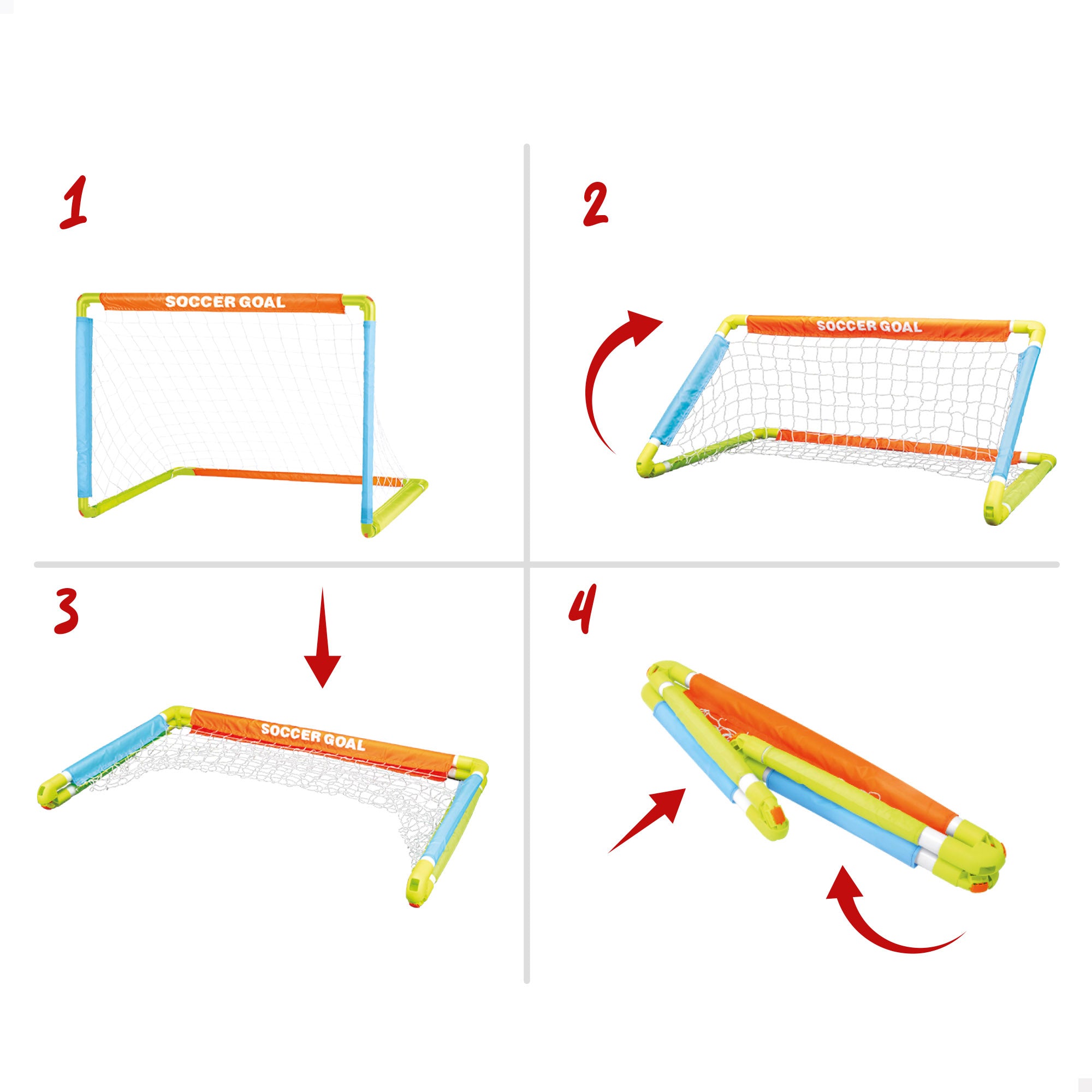 Portería de fútbol para niños con pelota, hinchador y piquetas Fun Area!