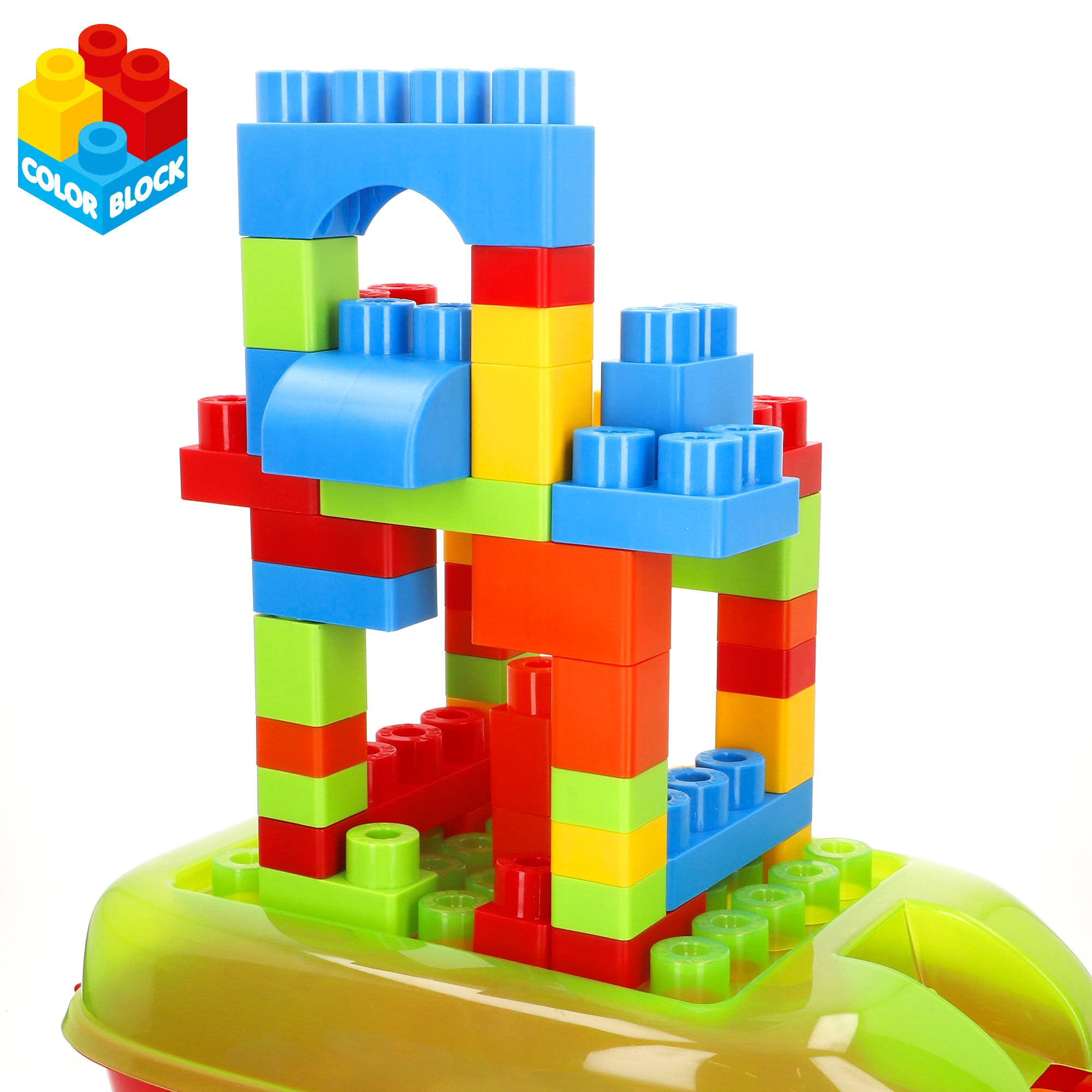 Bloques de construcción con vagoneta Color Blocks