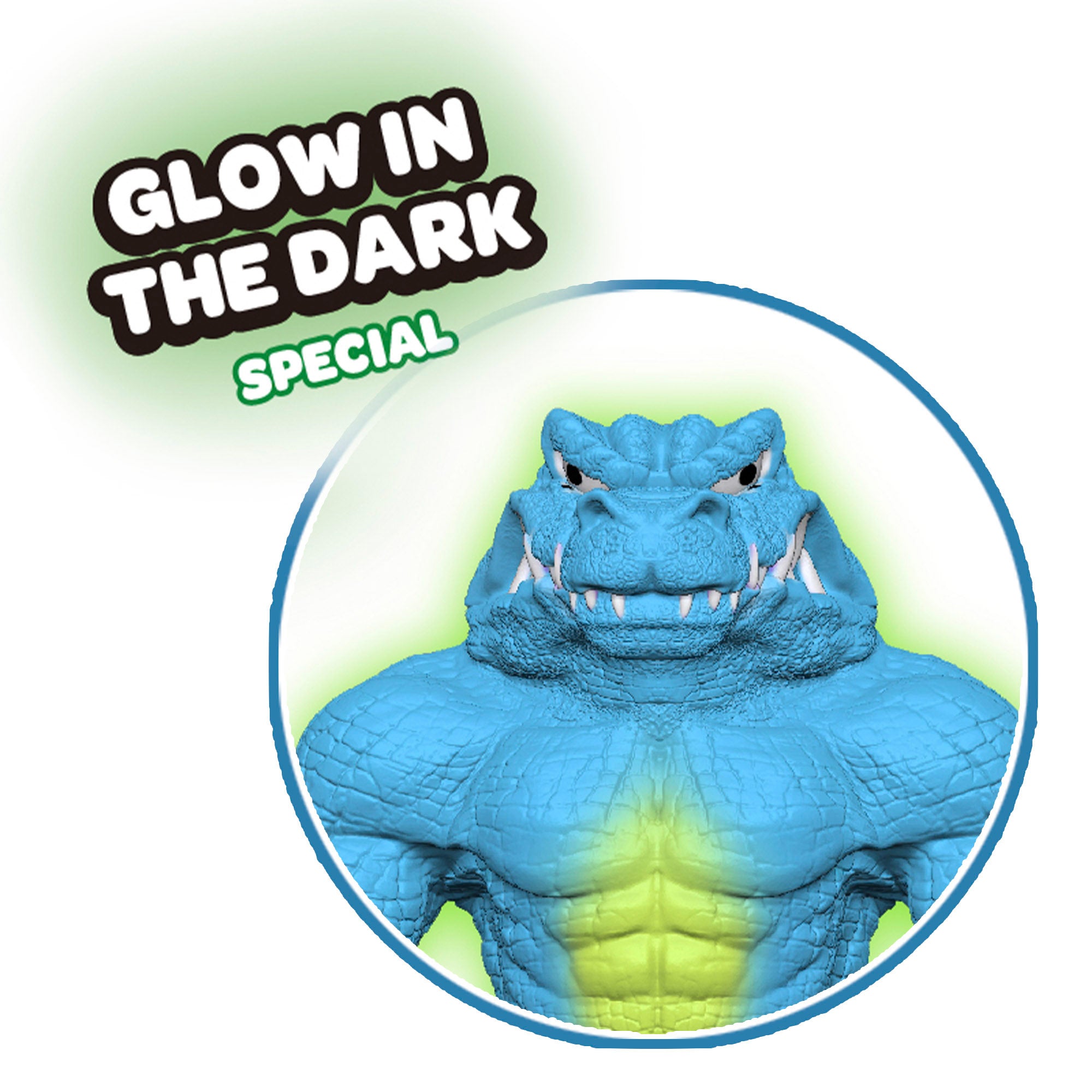 Muñeco elástico antiestrés cocodrilo fluorescente Stretchapalz